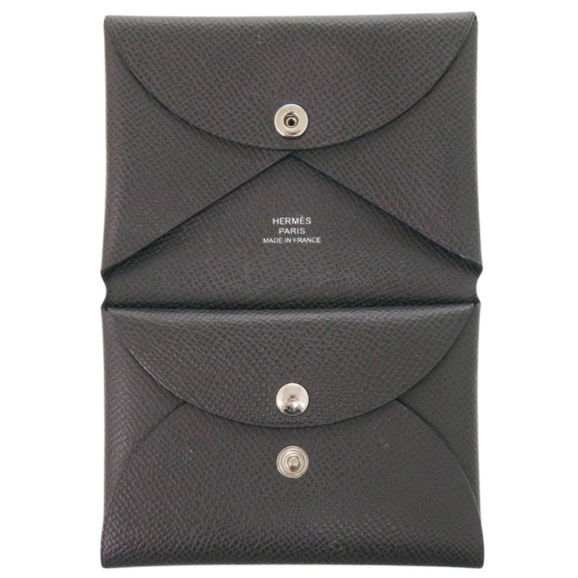 Hermes Graphite Epsom Leather Coin Purse/Coin Case (Pre-Owned)