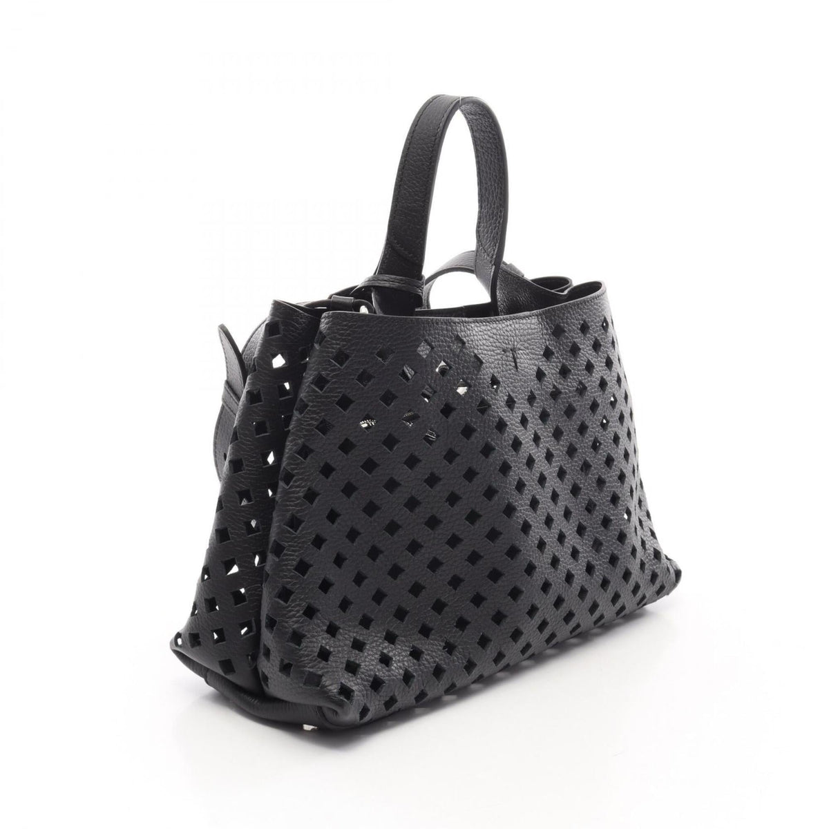 Tod's Black Leather Handbag Shoulder Bag (Pre-Owned)