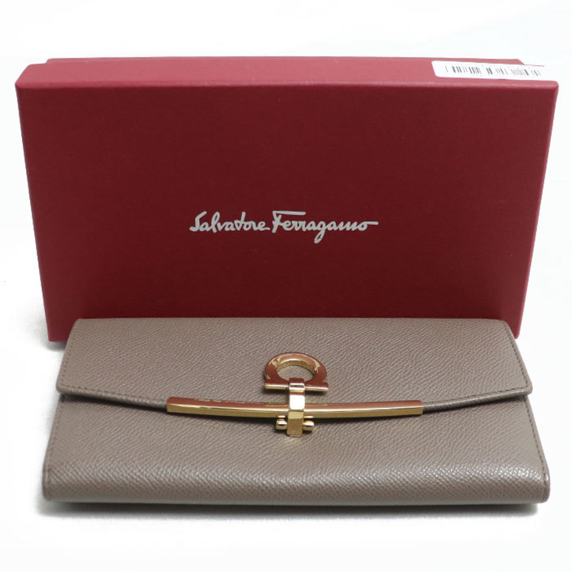 Salvatore Ferragamo Gray Leather Coin Purse/Coin Case (Pre-Owned)