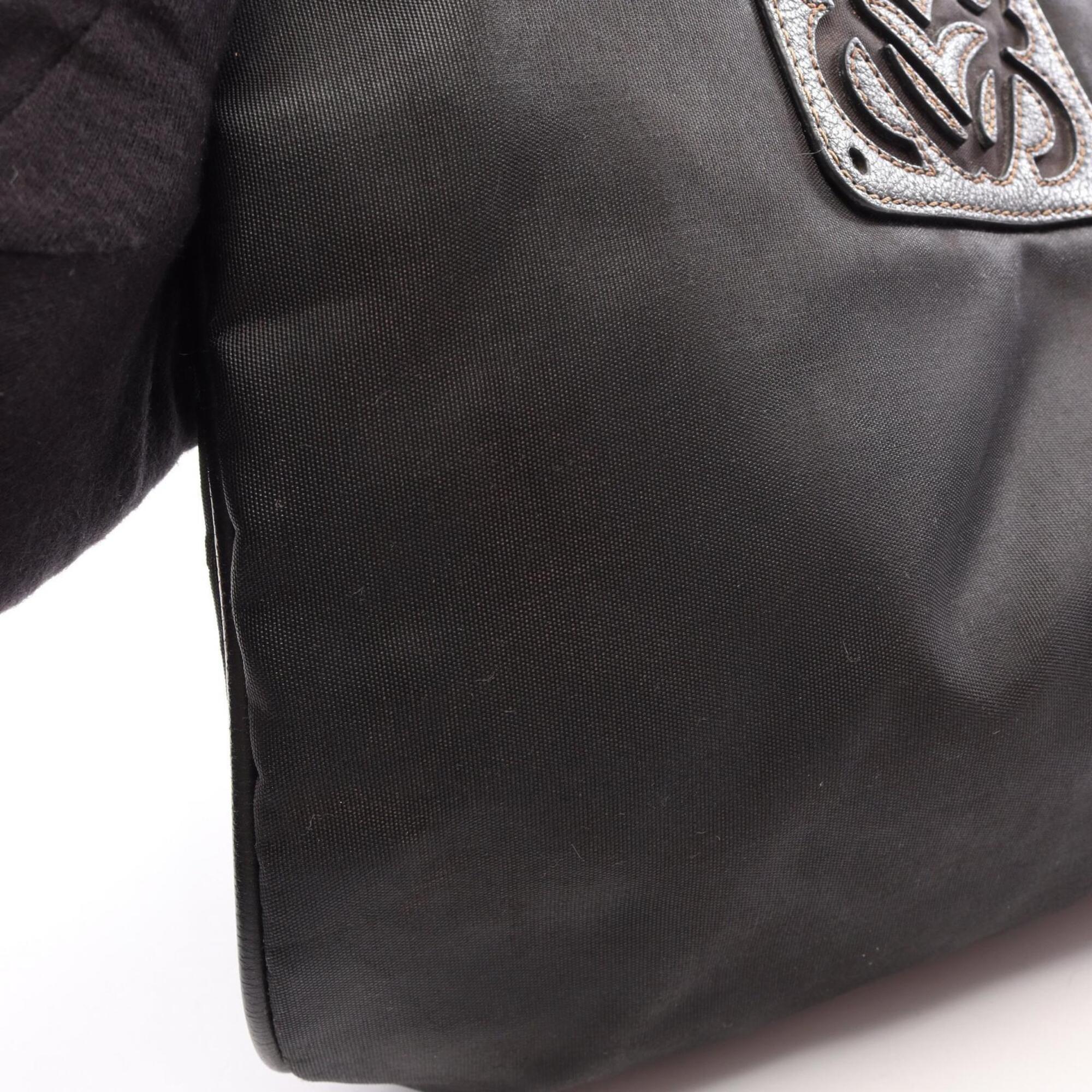 Loewe Black Nylon Leather Handbag Shoulder Bag (Pre-Owned)