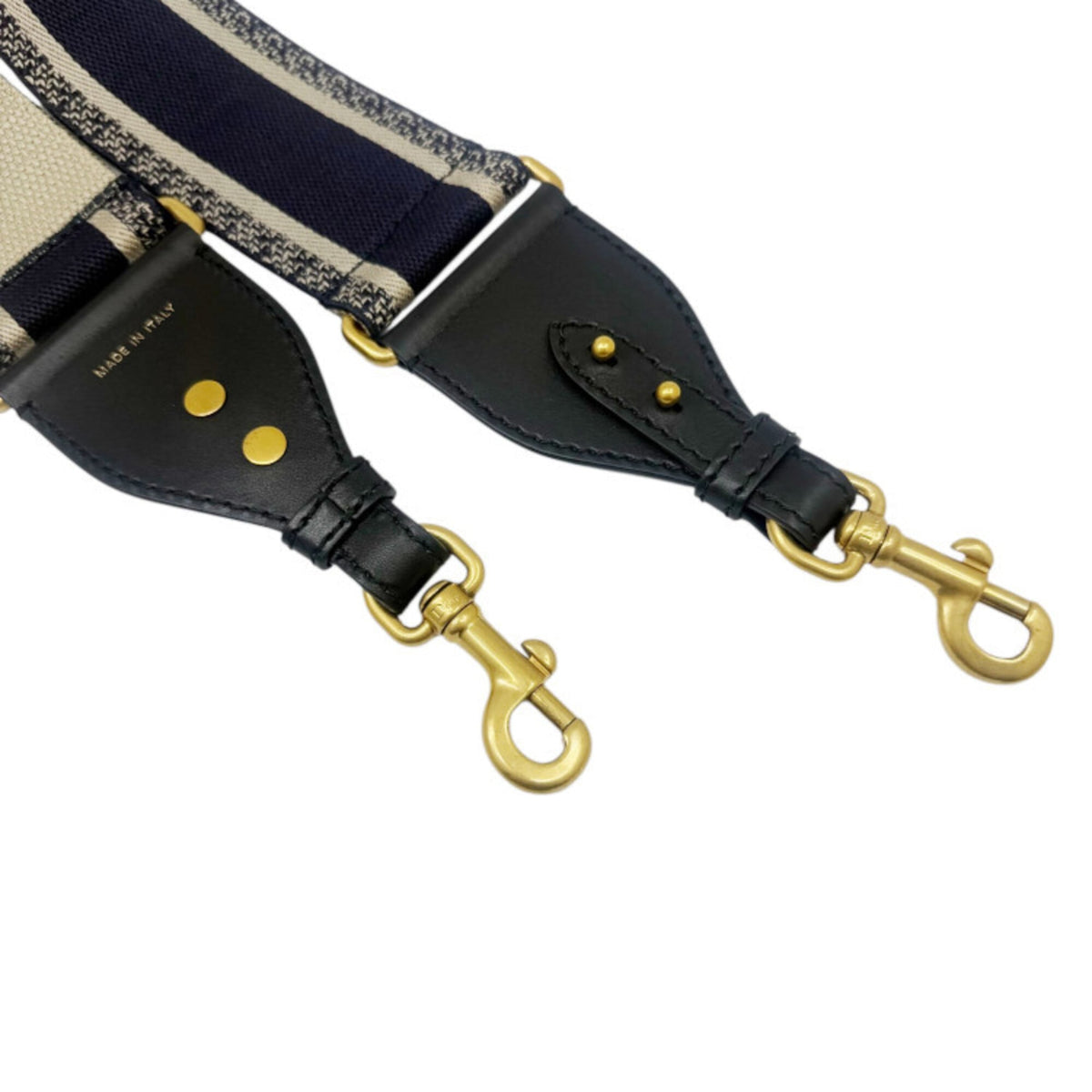 Christian Dior Navy Canvas Leather Handbag Saddle Bag (Pre-Owned)