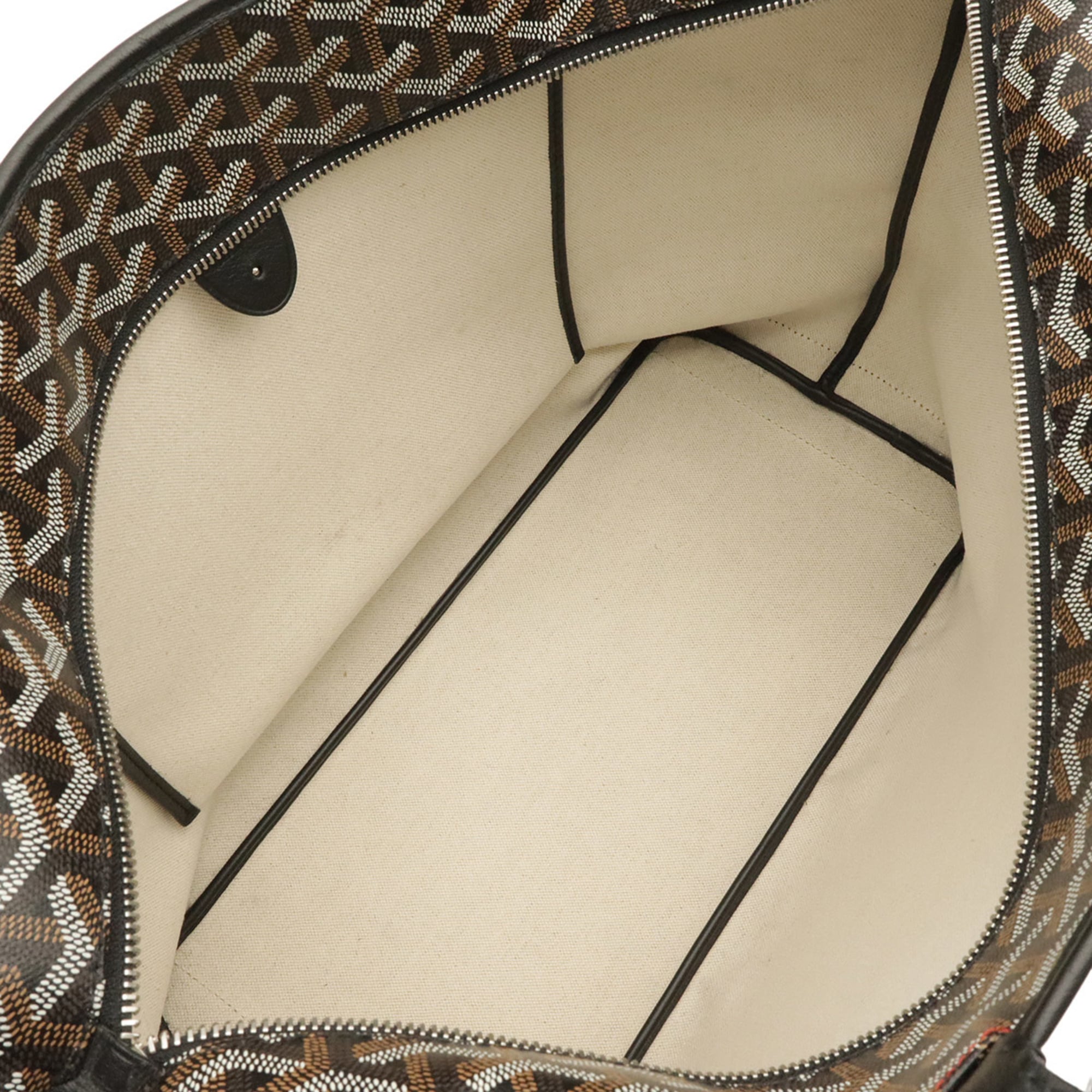Goyard Black Brown White Coated Canvas Pvc Leather Shoulder Bag Tote Bag (Pre-Owned)