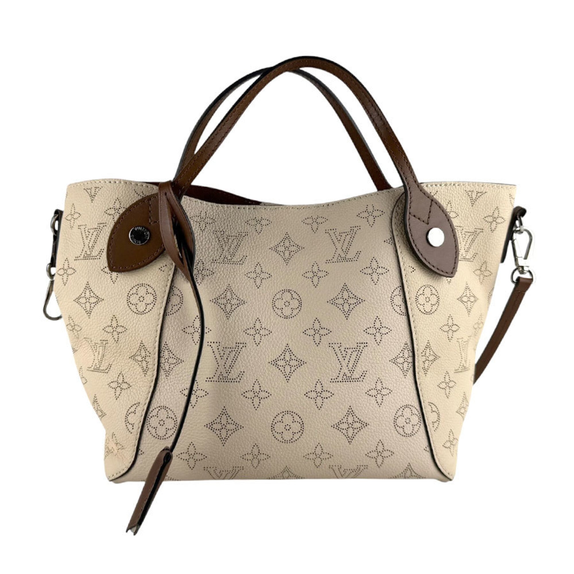 Louis Vuitton Beige Mahina Leather Handbag Shoulder Bag (Pre-Owned)