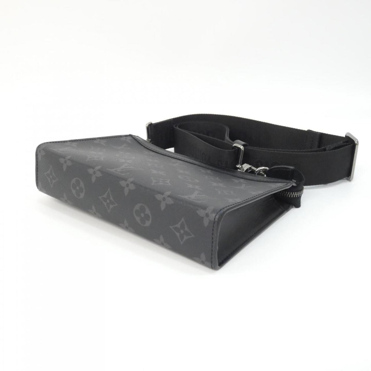 Louis Vuitton Black Gris Coated Canvas Pouch Shoulder Bag (Pre-Owned)