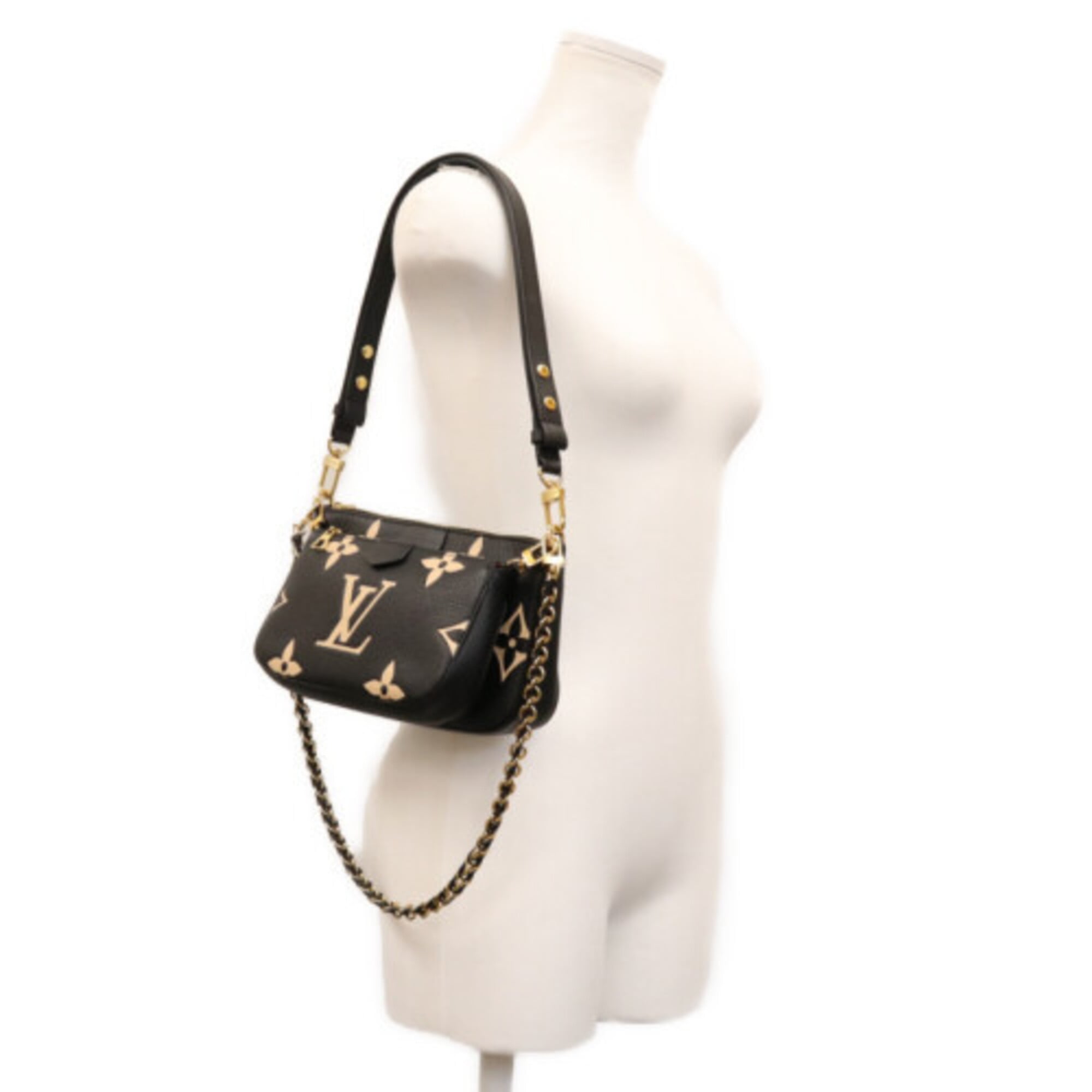 Louis Vuitton Beige Black Monogram Empreinte Shoulder Bag (Pre-Owned)