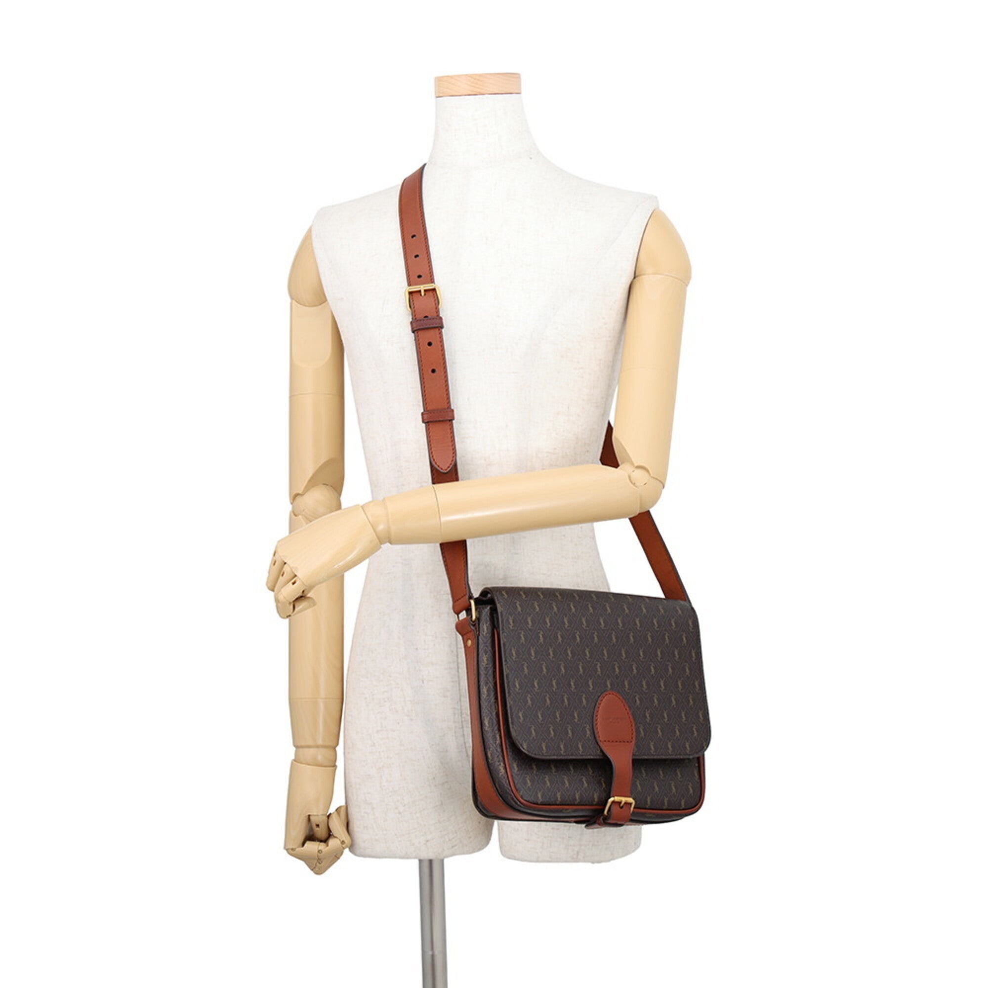 Yves Saint Laurent Brown Pvc Leather Shoulder Bag (Pre-Owned)
