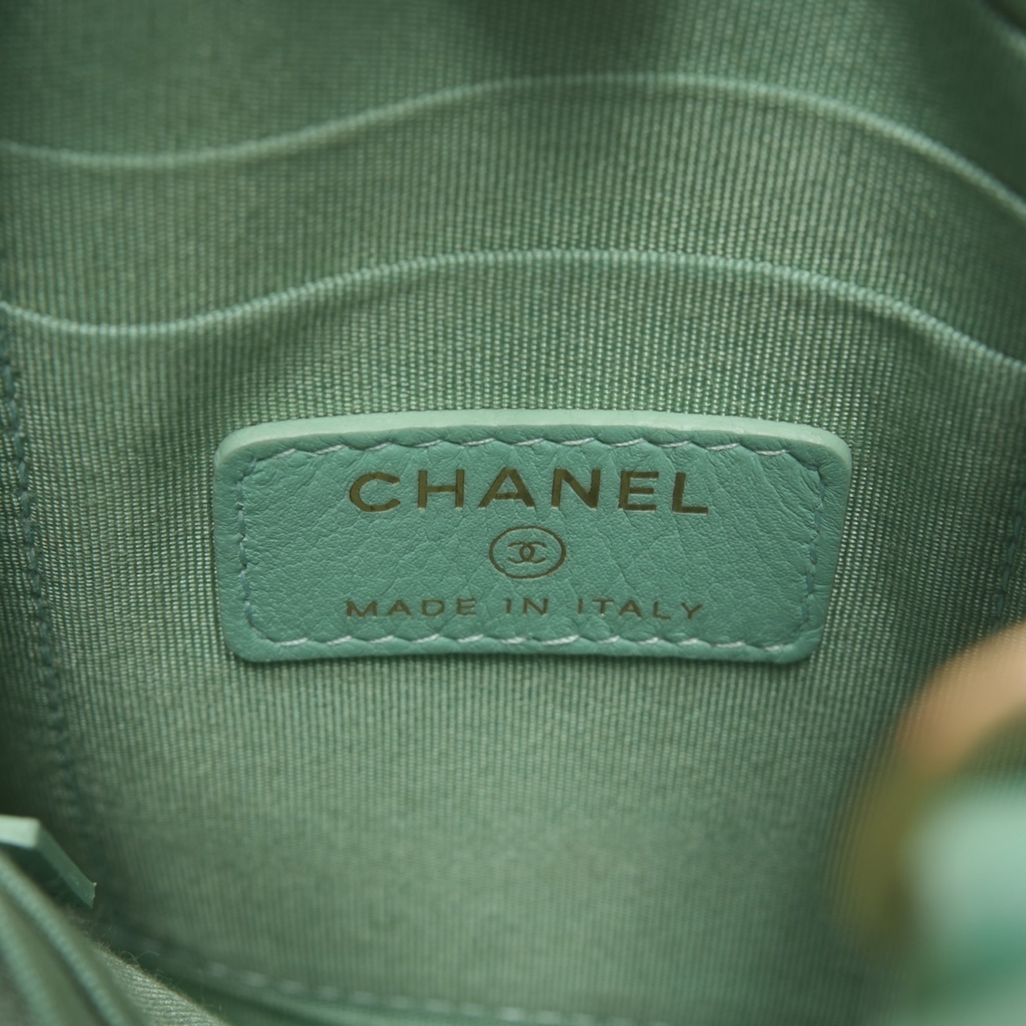 Chanel Green Tweed Pvc Shoulder Bag (Pre-Owned)