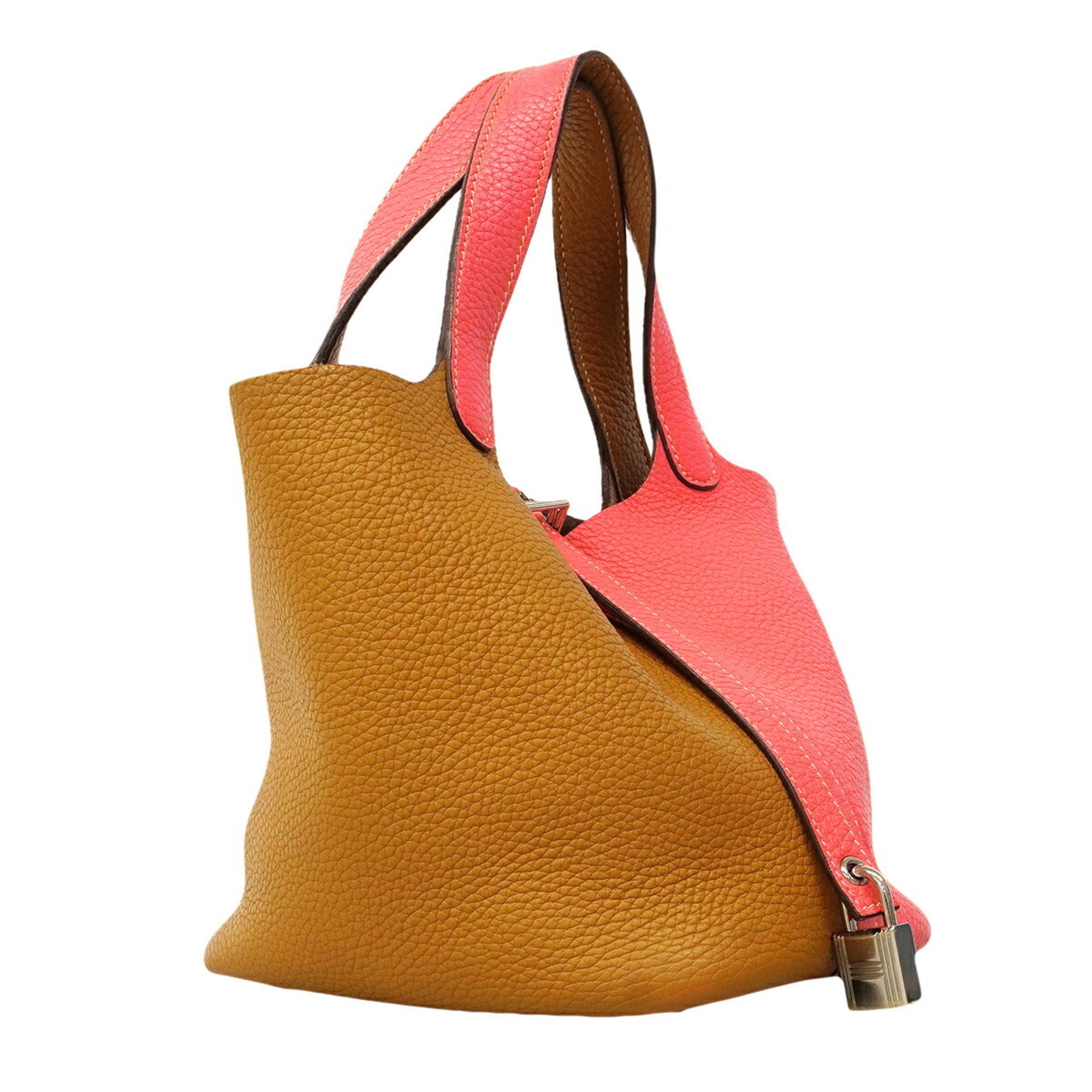 Hermes Rose Azalee Taurillon Clemence Leather Handbag (Pre-Owned)