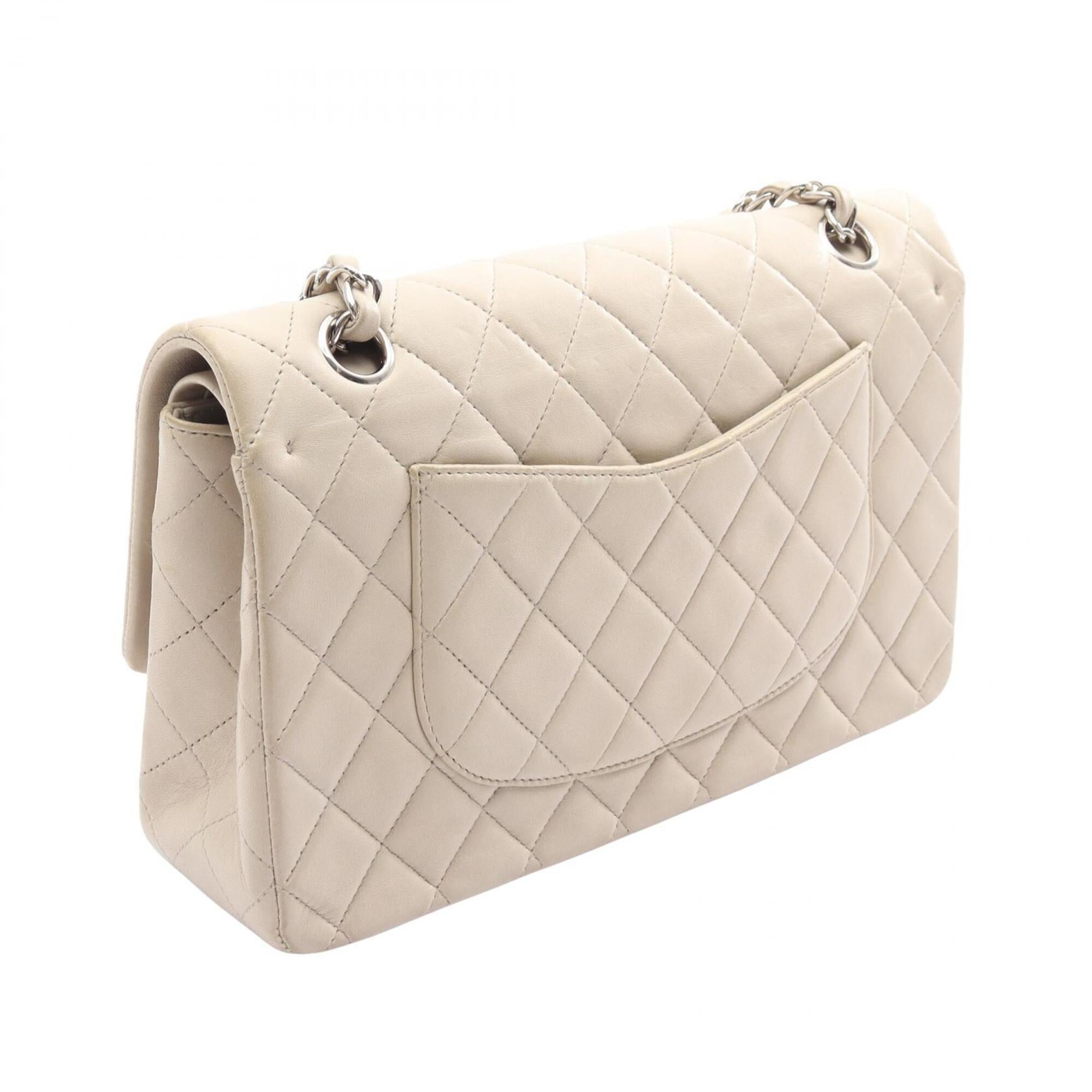 Chanel Gray Leather Handbag Shoulder Bag (Pre-Owned)
