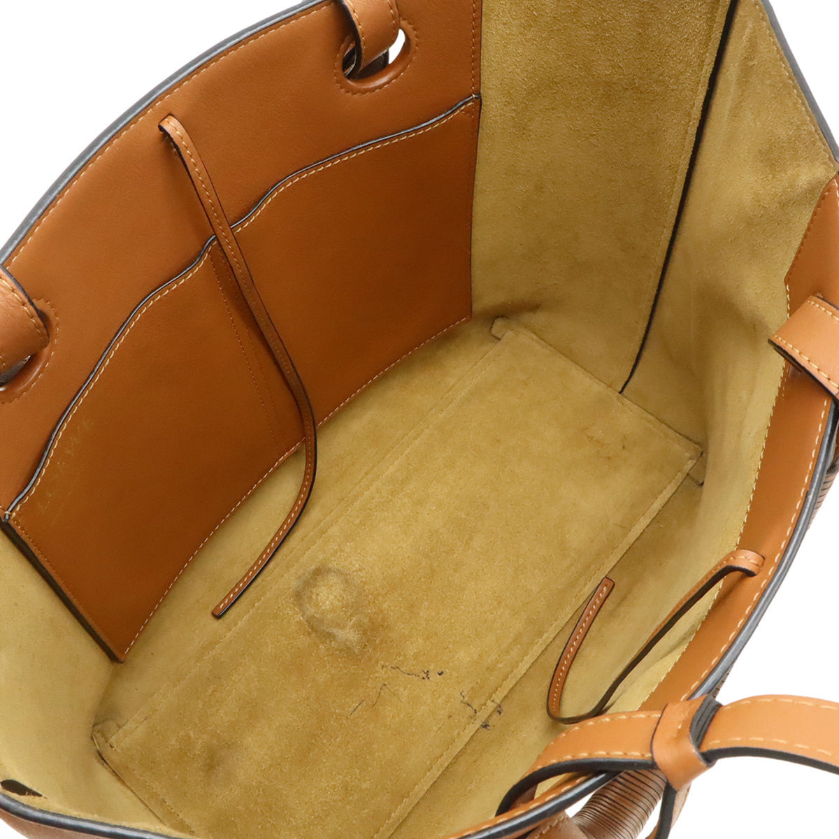 Loewe Brown Leather Handbag Shoulder Bag Tote Bag (Pre-Owned)