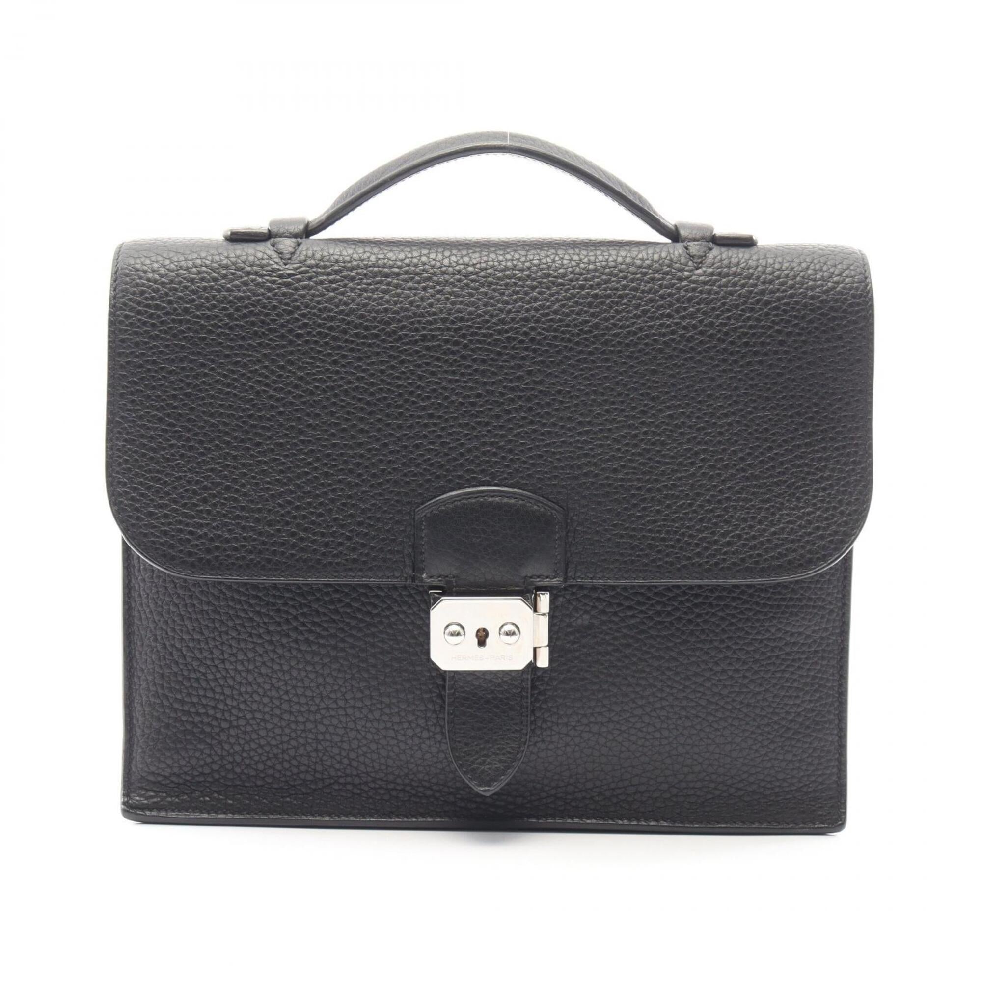 Hermes Black Taurillon Clemence Leather Handbag (Pre-Owned)