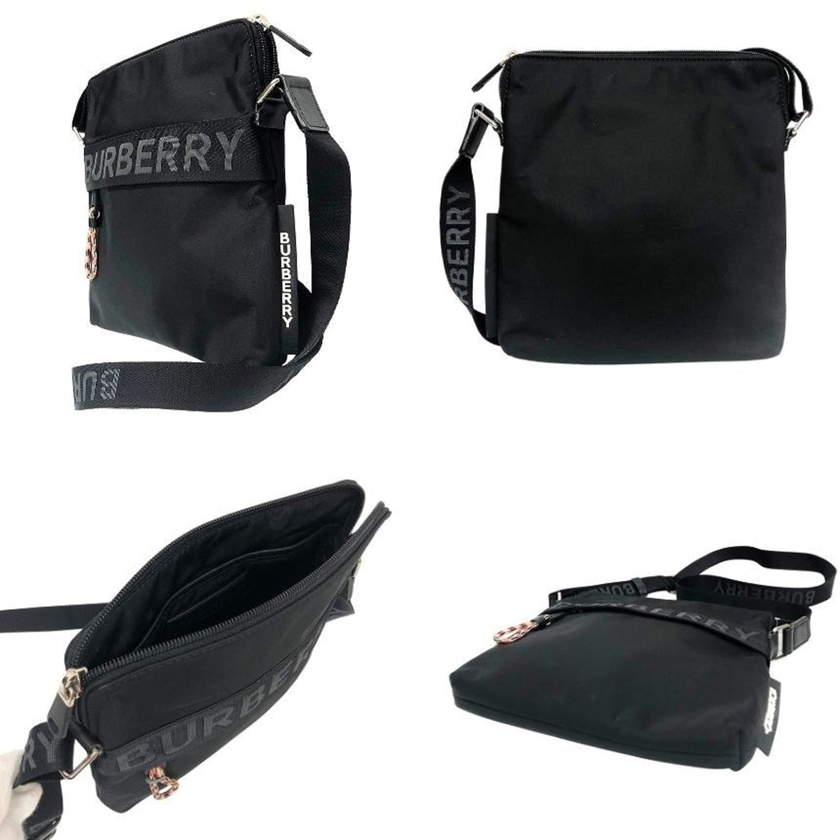 Burberry Black Nylon Crossbody Bag Shoulder Bag (Pre-Owned)