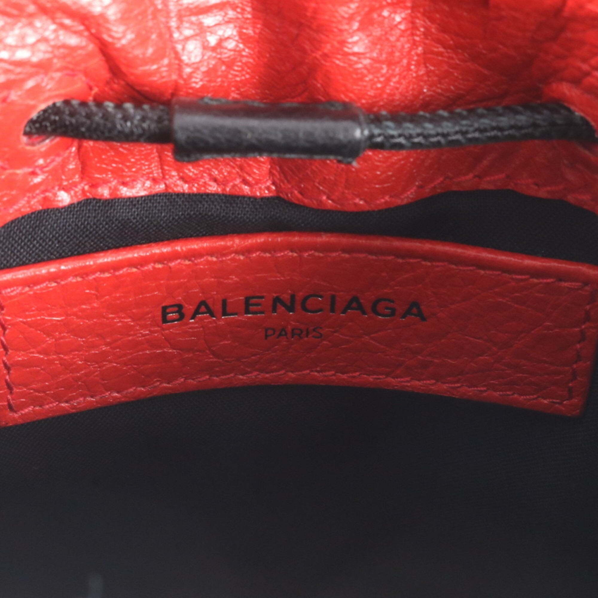 Balenciaga Black Red Color Leather Messenger Bag Shoulder Bag (Pre-Owned)