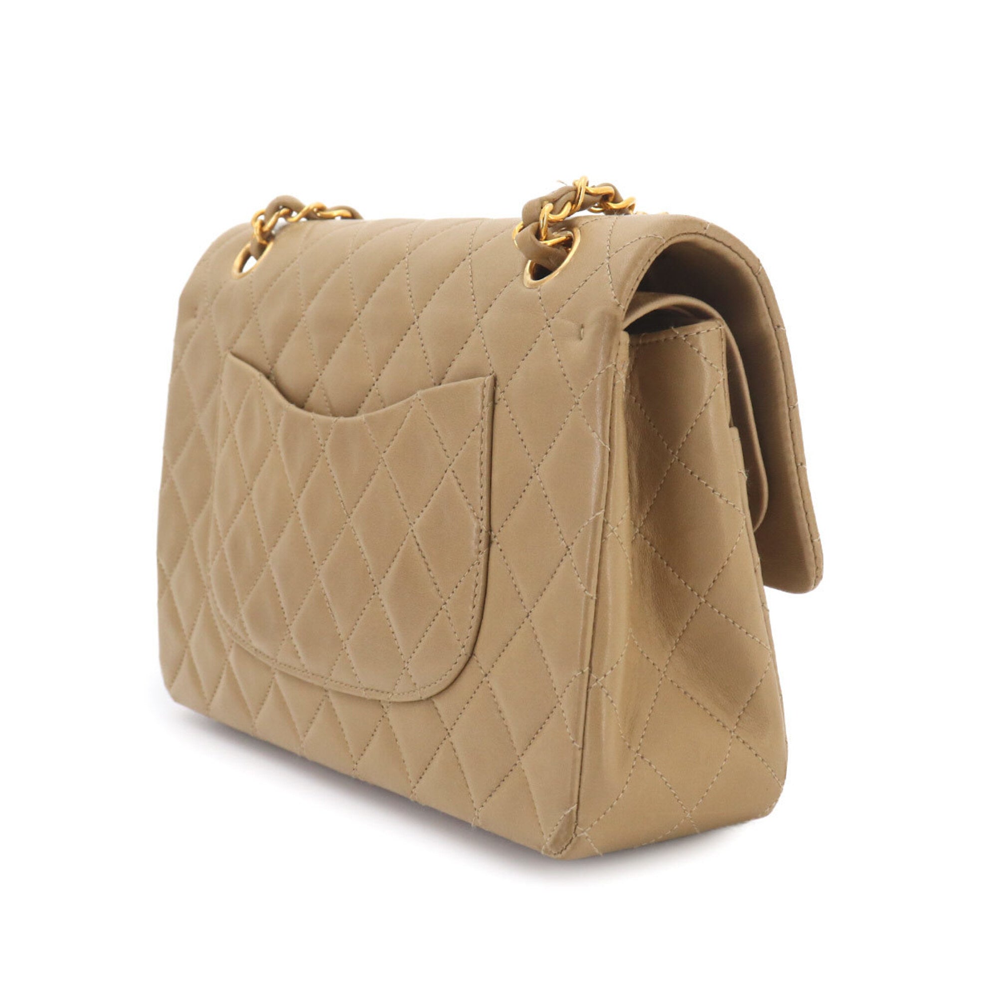 Chanel Beige Leather Handbag Shoulder Bag (Pre-Owned)