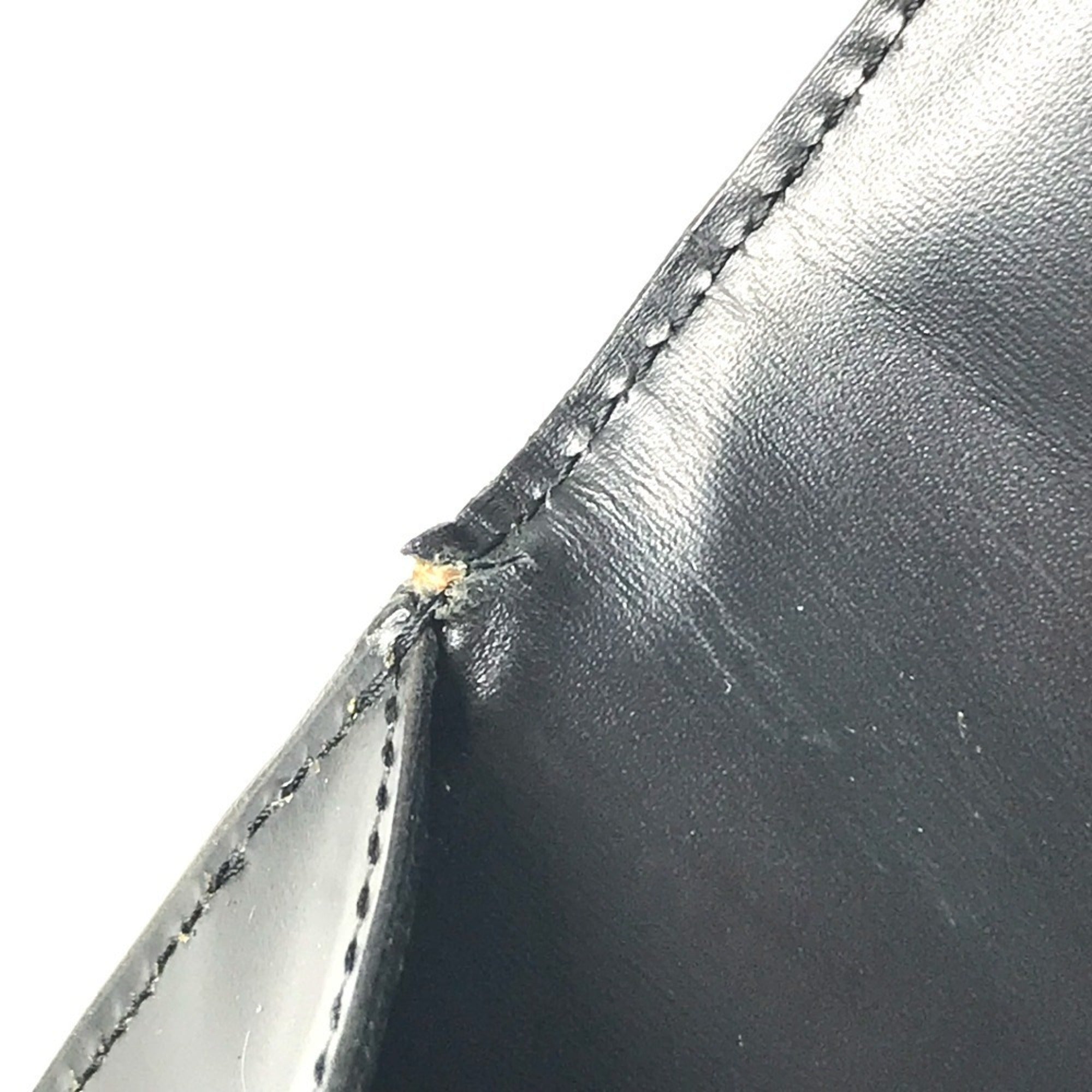 Cartier Black Leather Briefcase Handbag Tote Bag (Pre-Owned)