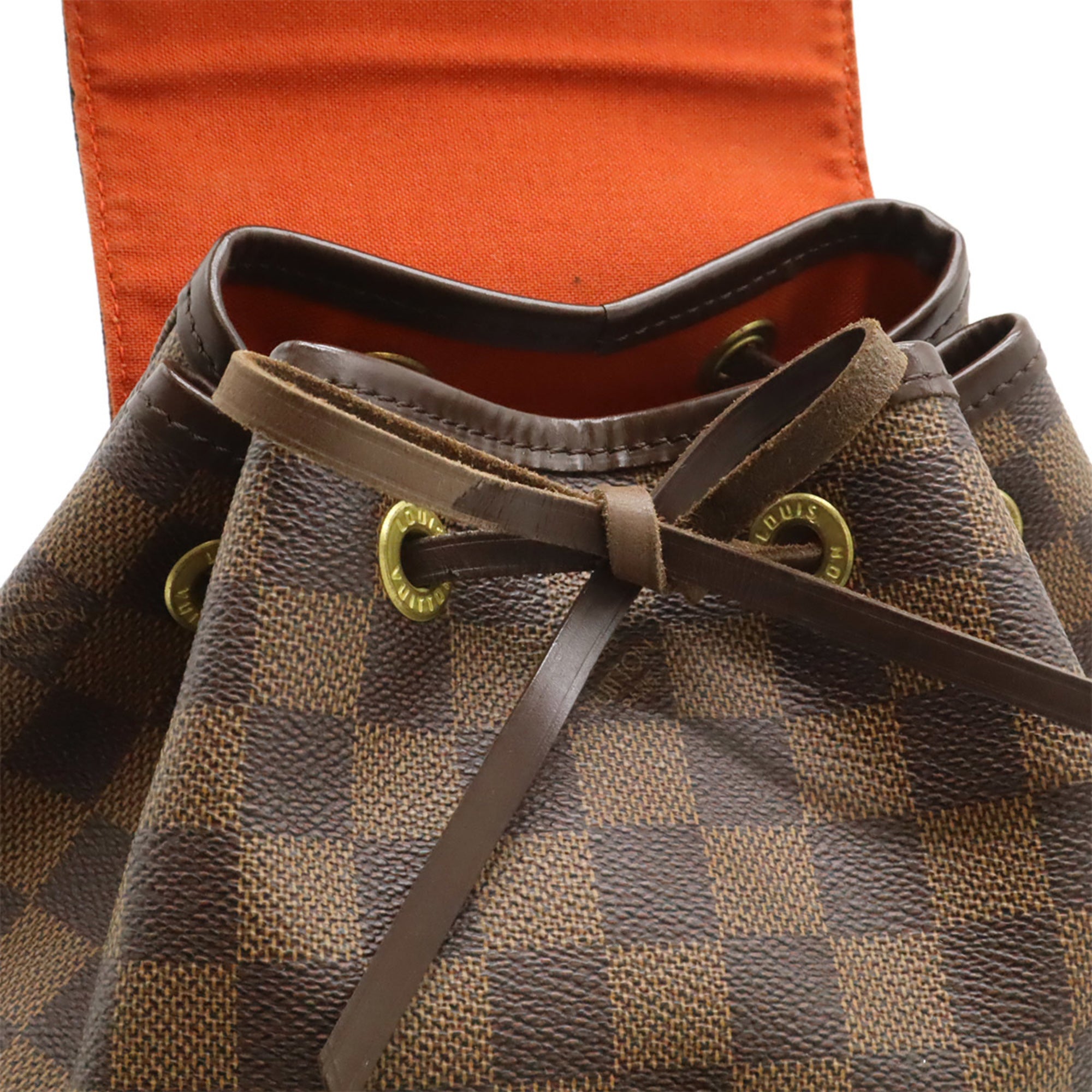 Louis Vuitton Brown Damier Canvas White Pvc Backpack Shoulder Bag (Pre-Owned)
