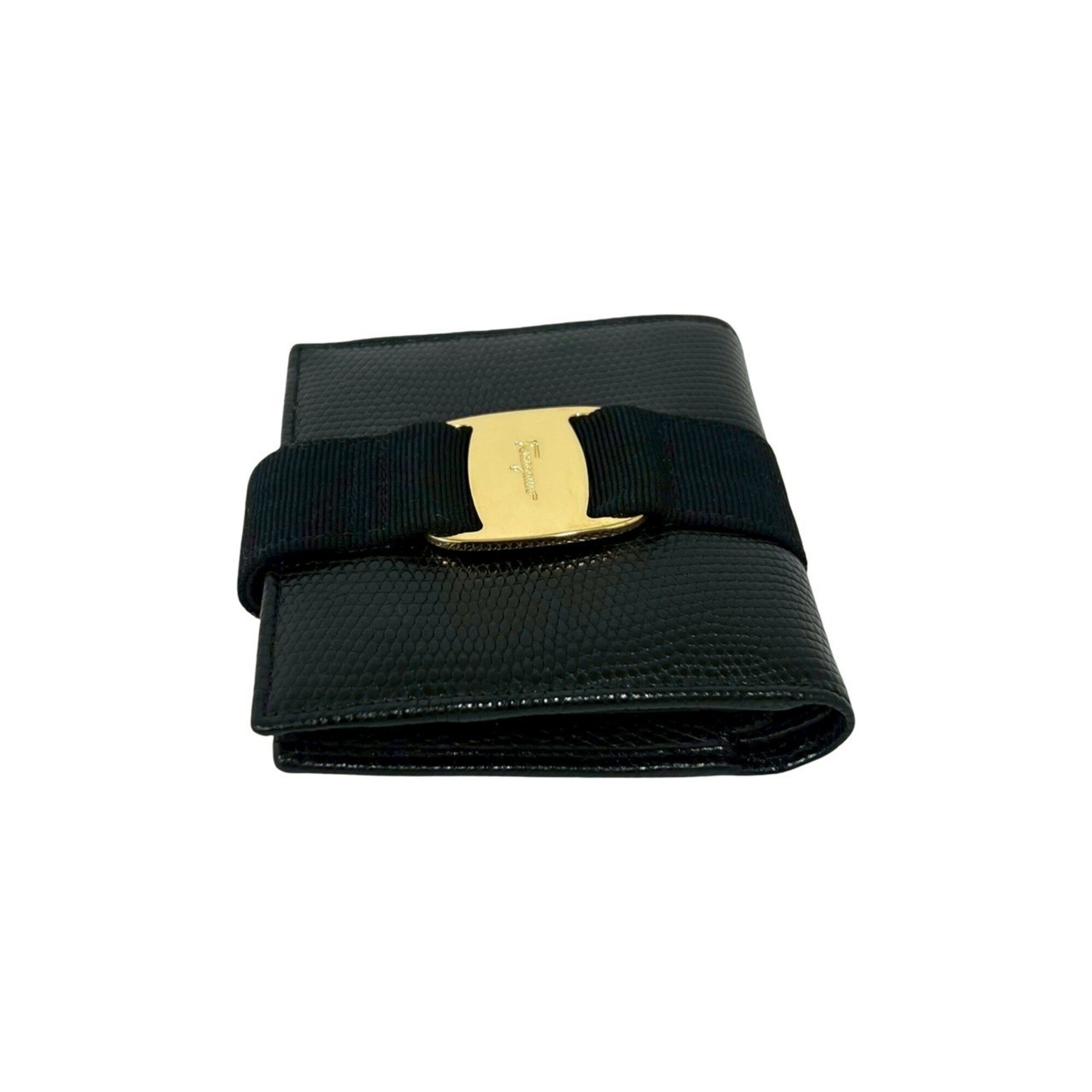 Salvatore Ferragamo Black Leather Wallet (Bi-Fold) (Pre-Owned)