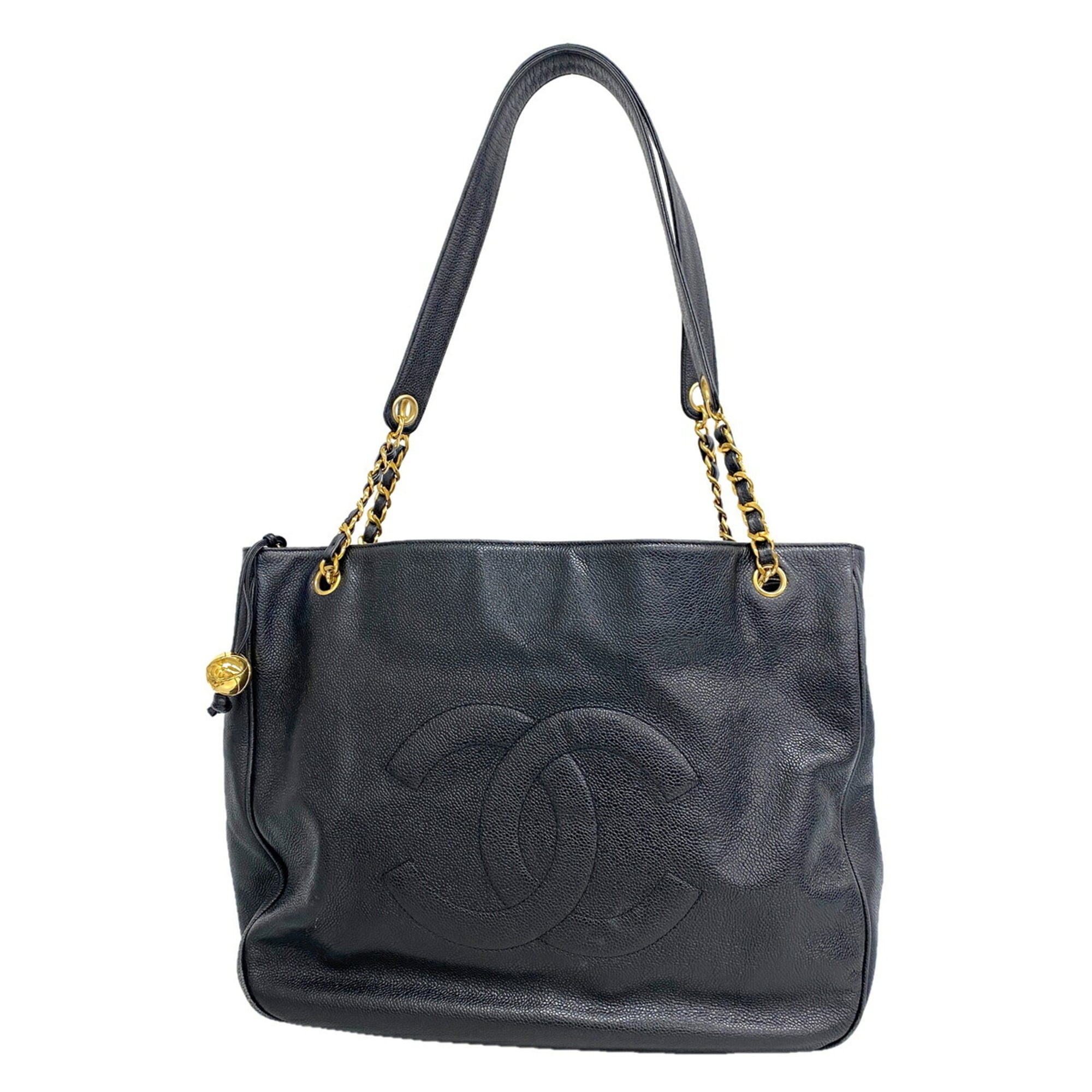 Chanel Black Grained Calfskin Tote Bag (Pre-Owned)