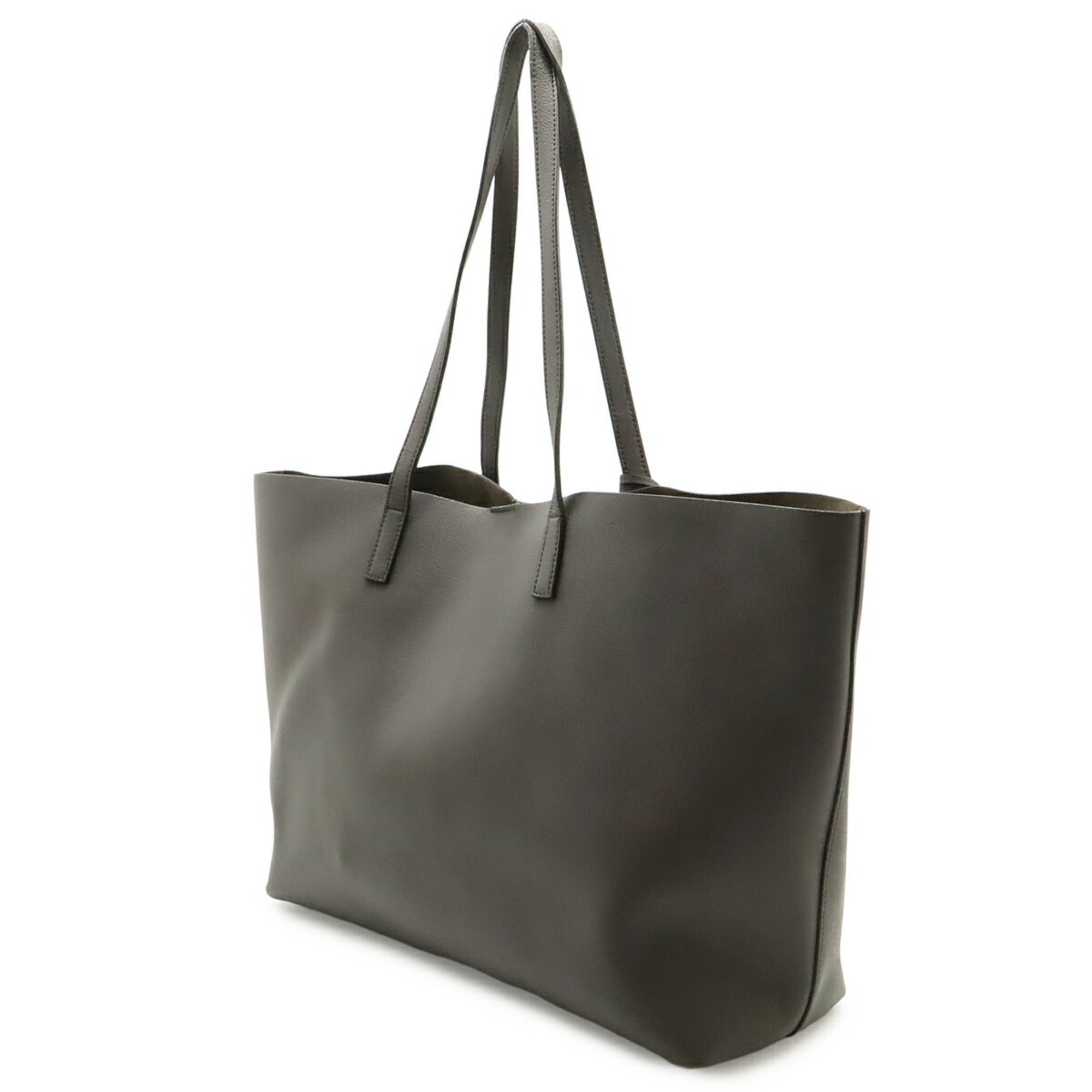 Yves Saint Laurent Gray Leather Shoulder Bag (Pre-Owned)