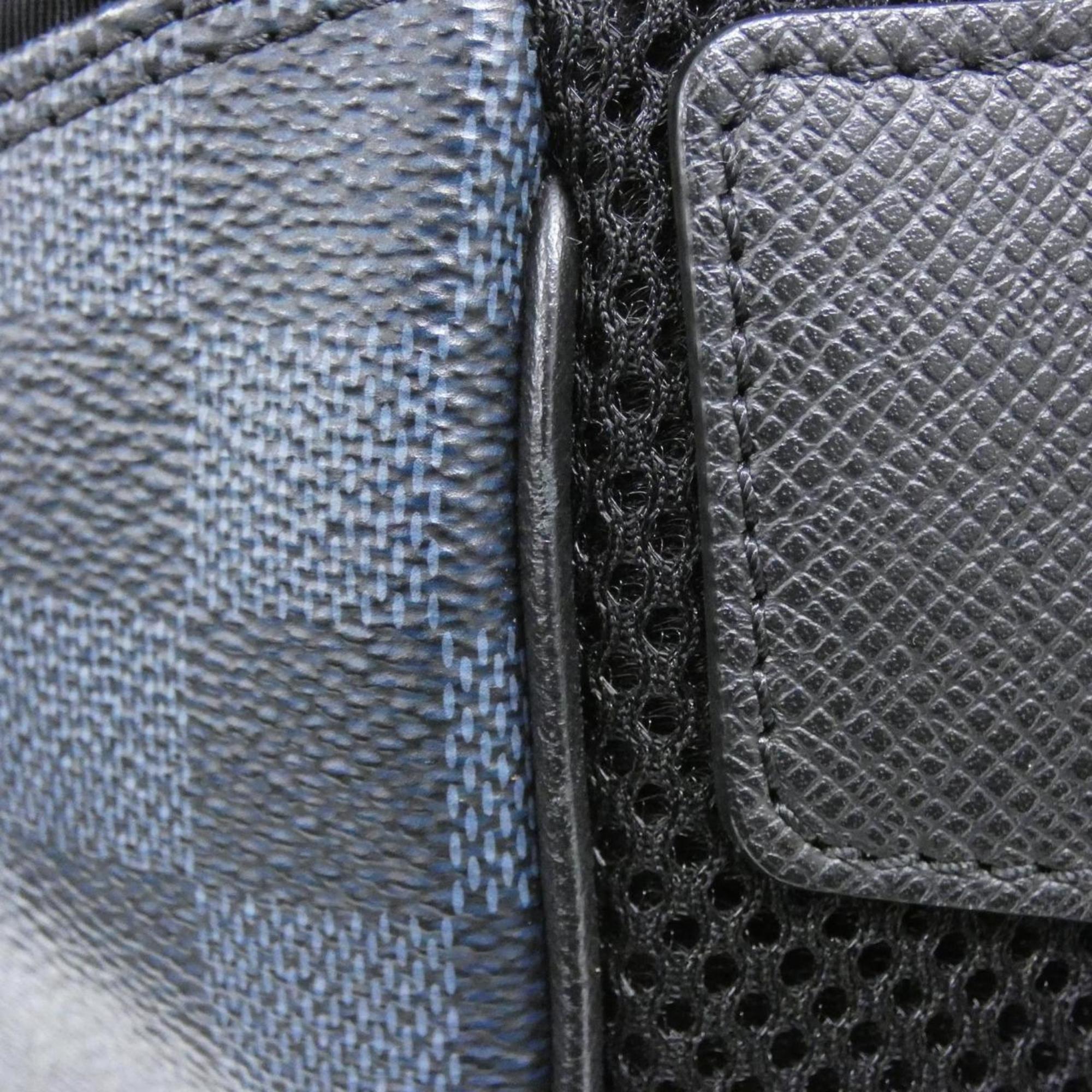 Louis Vuitton Black Cobalt Coated Canvas Leather Backpack (Pre-Owned)