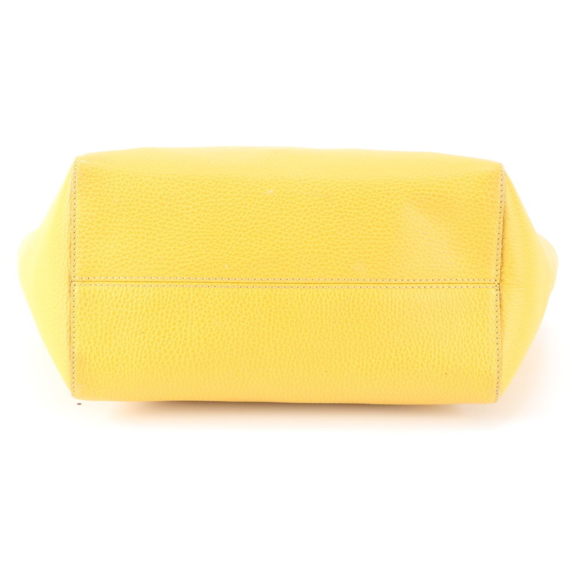 Gucci Yellow Leather Handbag Tote Bag (Pre-Owned)