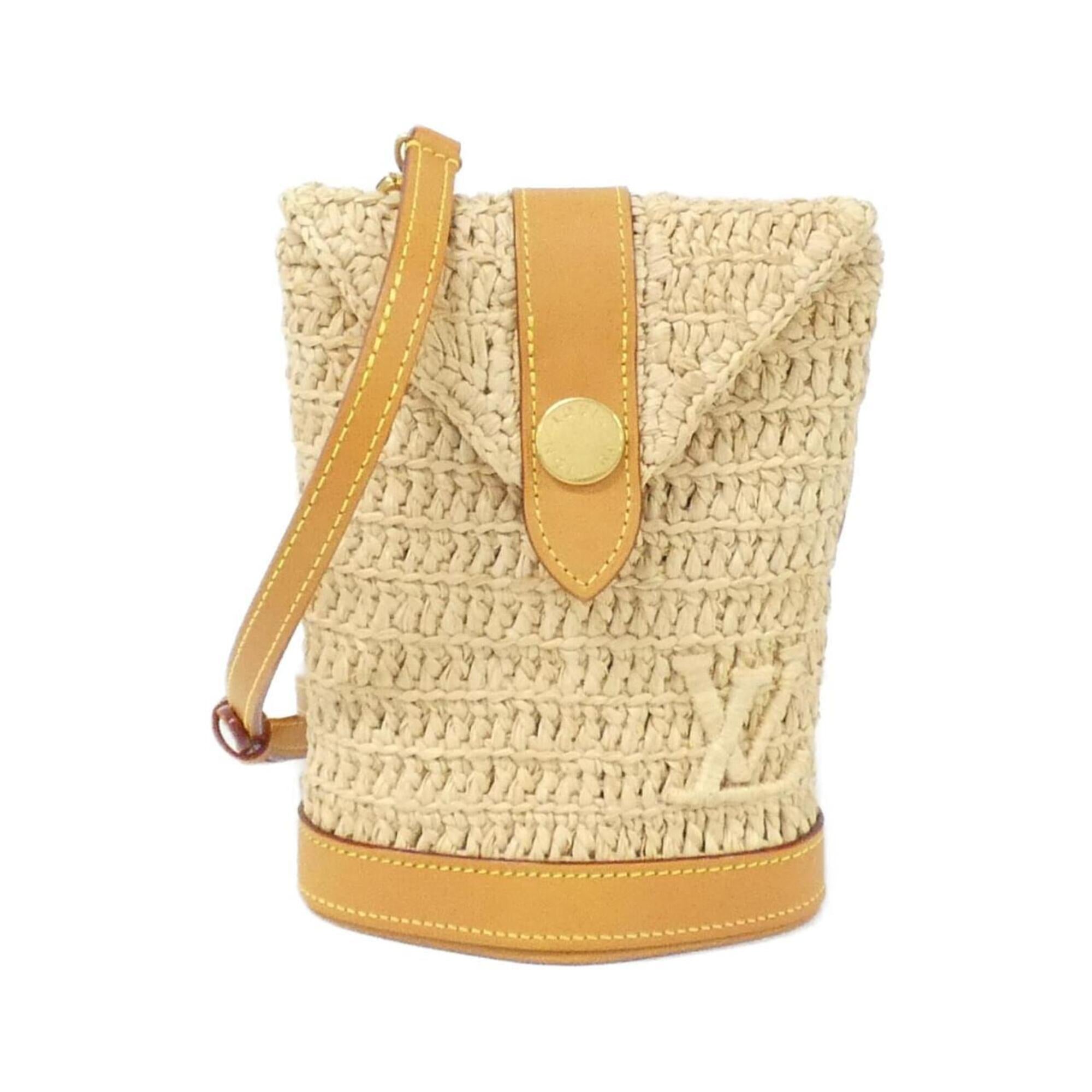 Louis Vuitton Beige Natural Raffia Handbag Pouch Shoulder Bag (Pre-Owned)