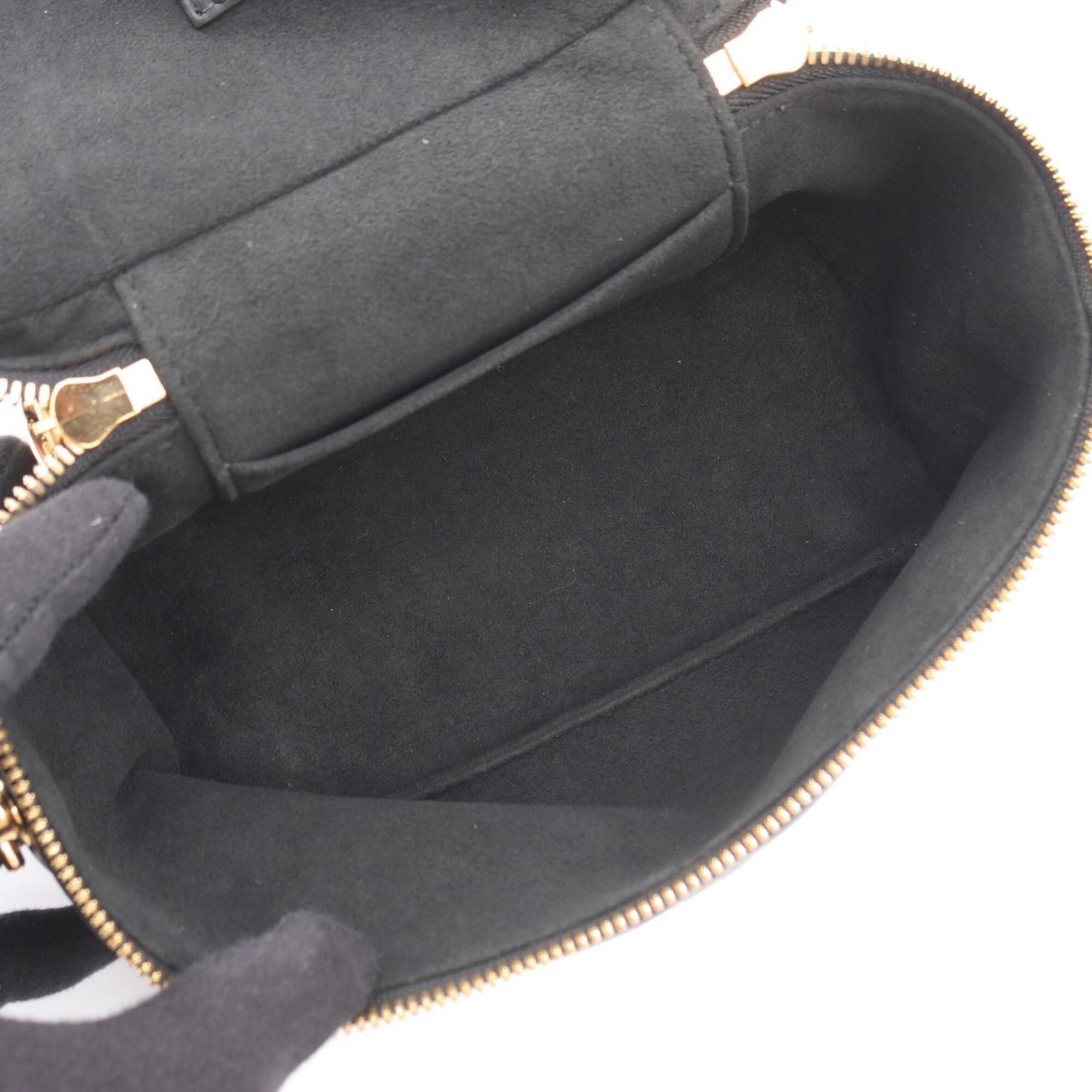 Louis Vuitton Black Leather Handbag Vanity Bag (Pre-Owned)