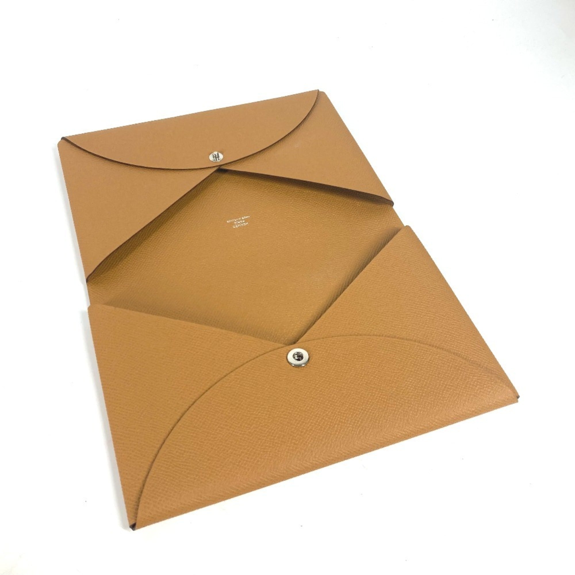 Hermes Brown Pink Epsom Leather Clutch Bag (Pre-Owned)