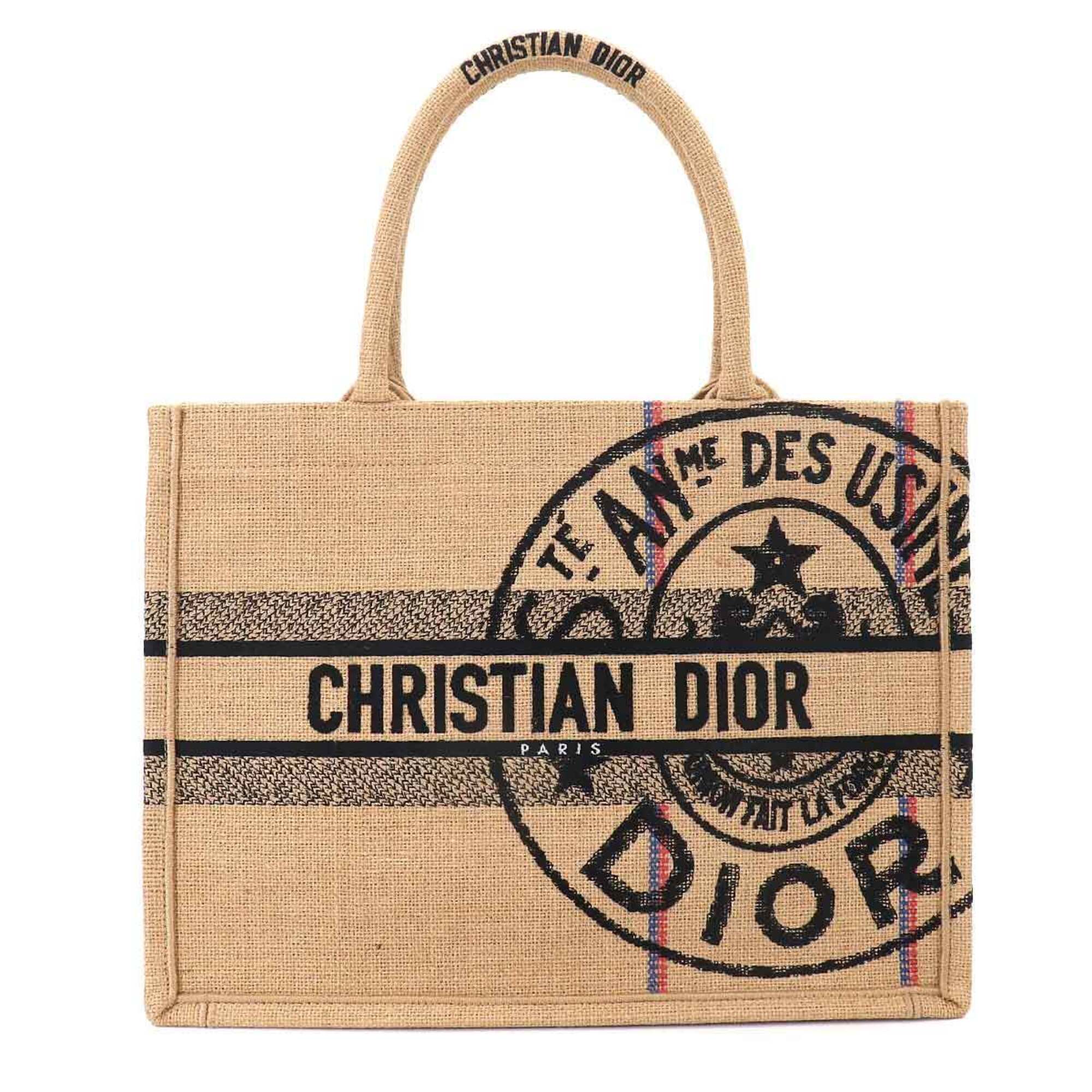 Christian Dior Beige Canvas Handbag Tote Bag (Pre-Owned)