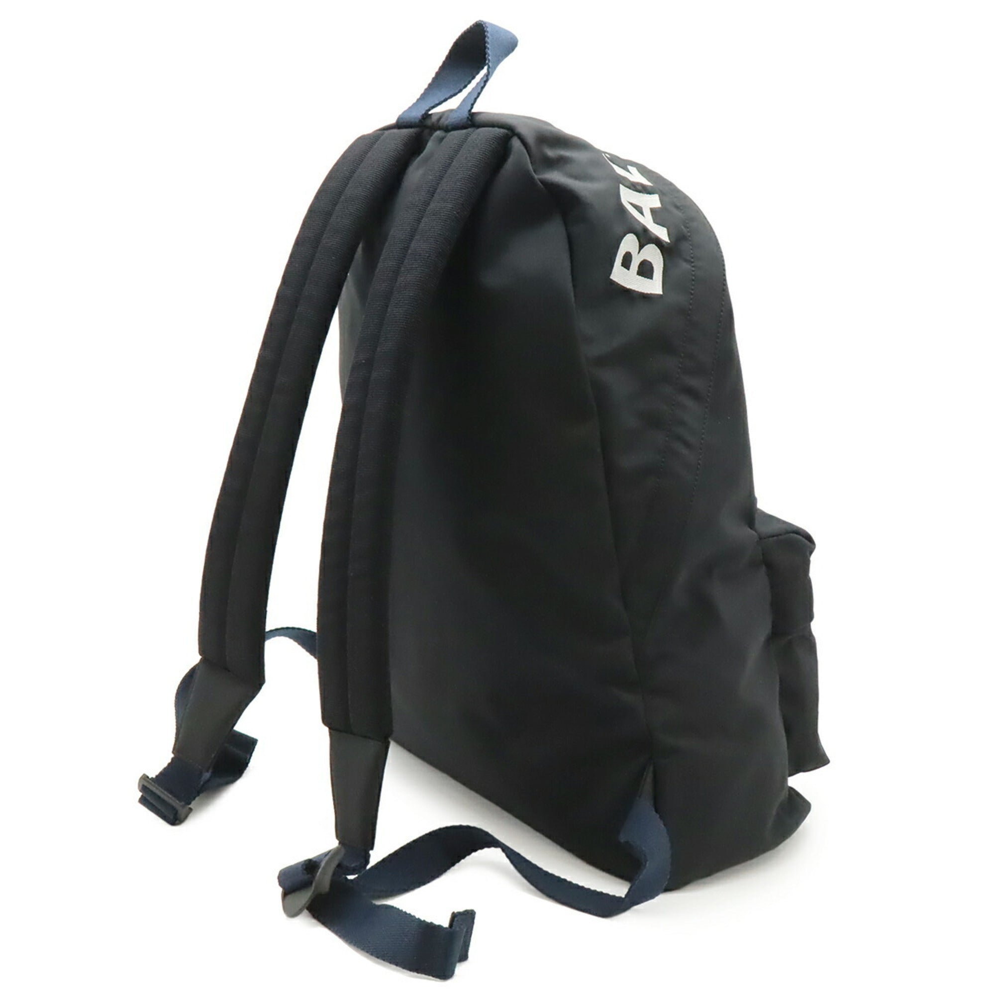 Balenciaga Black Navy White Nylon Canvas Backpack (Pre-Owned)