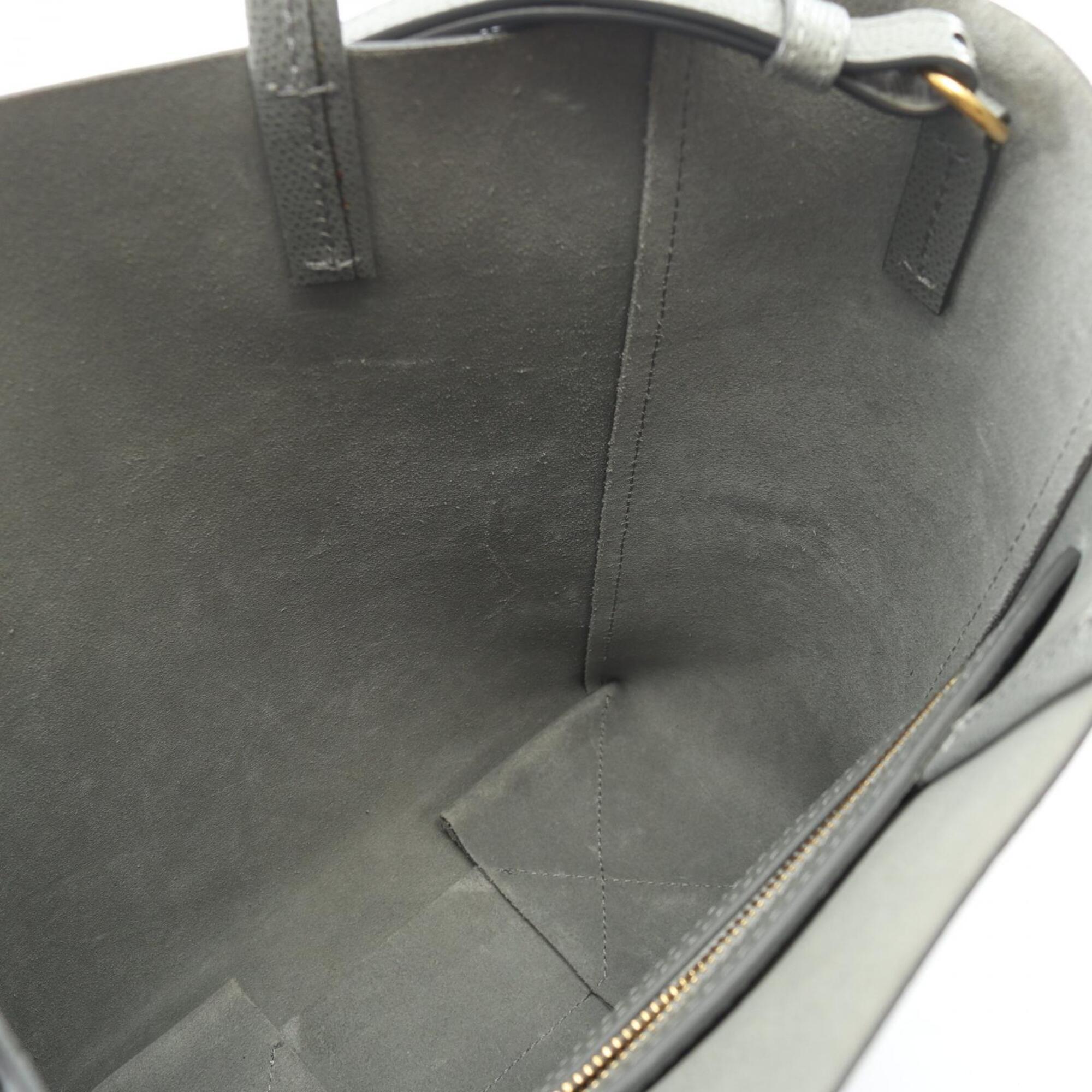 Celine Cabas Gray Leather Handbag Tote Bag (Pre-Owned)