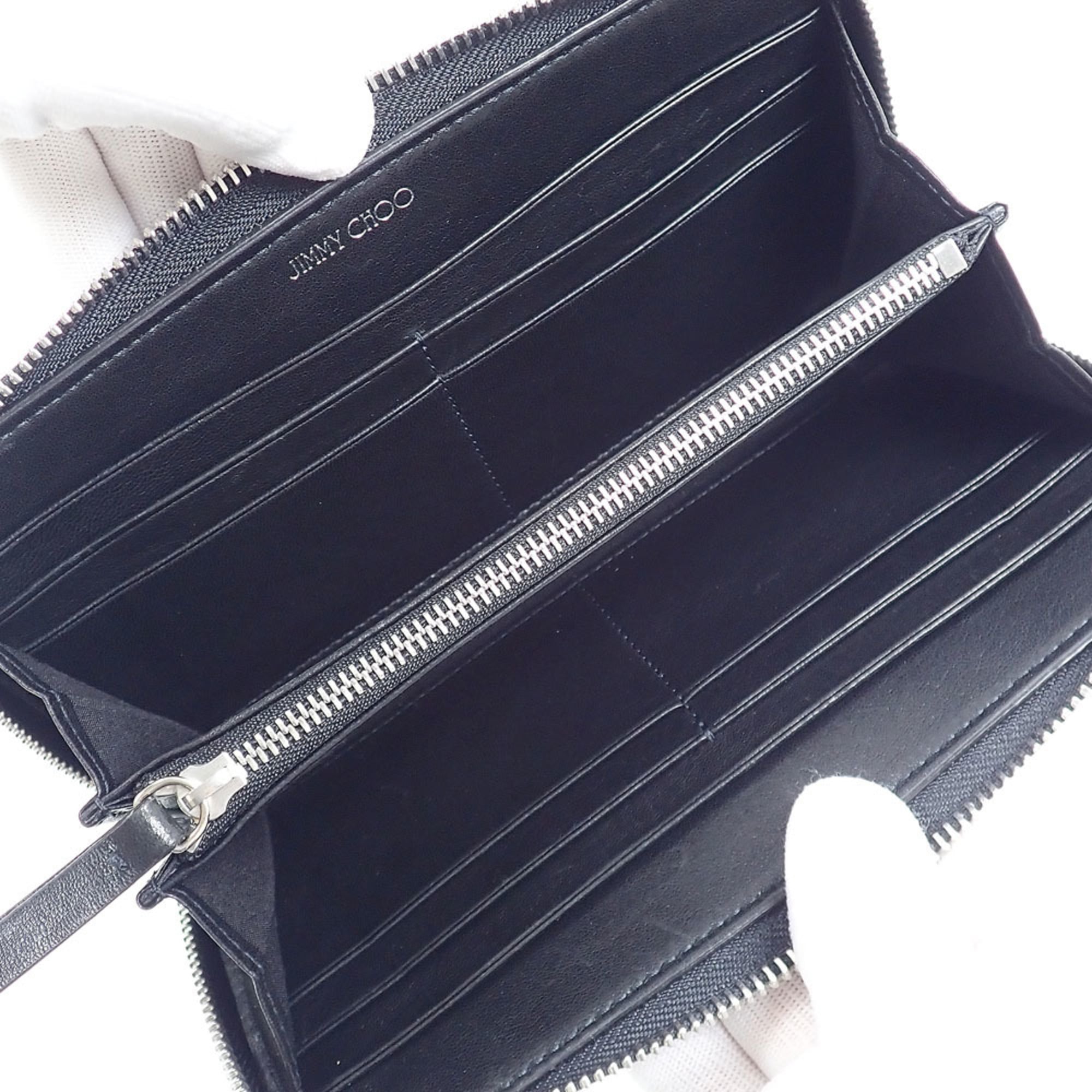 Jimmy Choo Black Leather Long Wallet (Bi-Fold) (Pre-Owned)