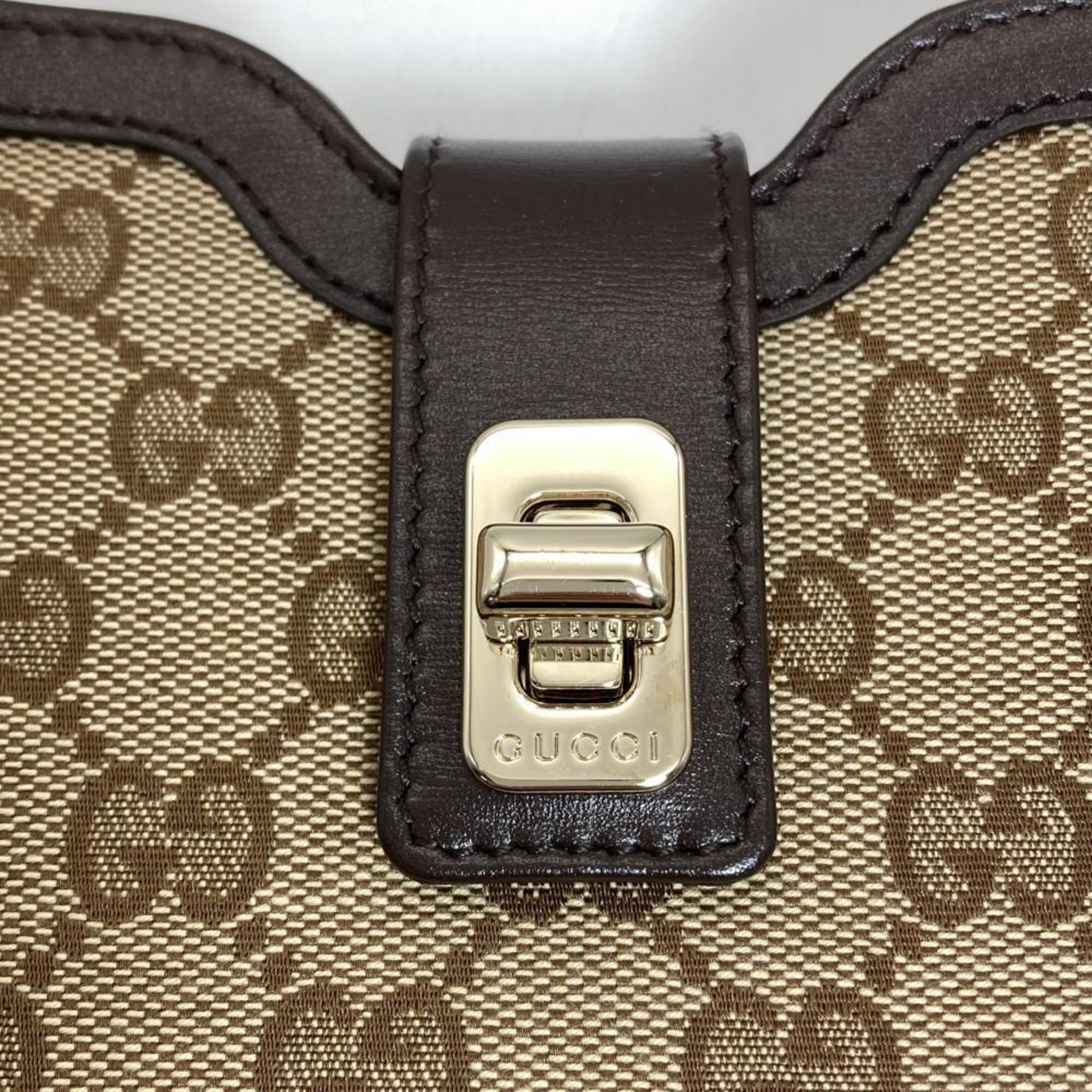 Gucci Gg Canvas Beige Gg Canvas Shoulder Bag (Pre-Owned)