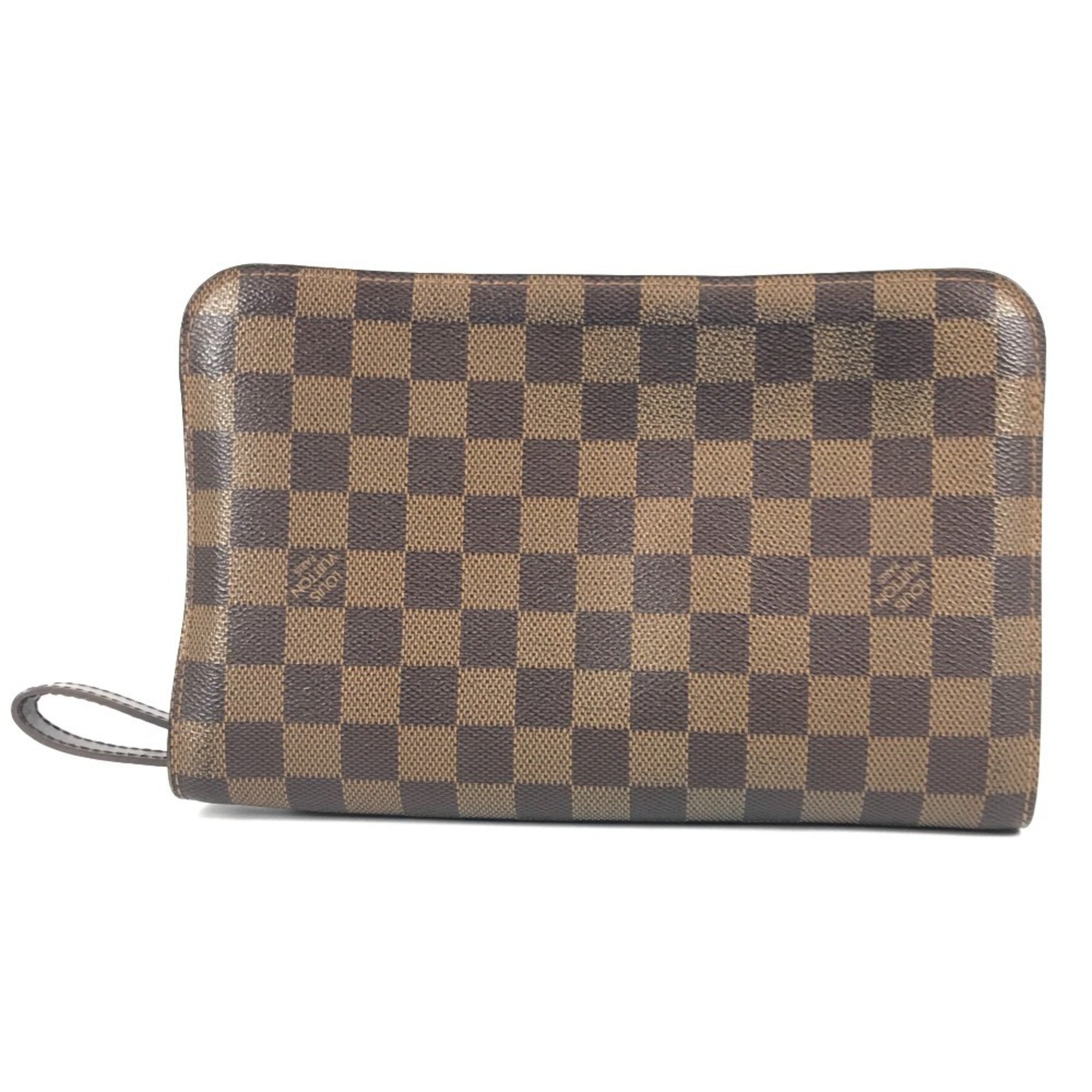 Louis Vuitton Brown Ebene Damier Canvas Clutch Bag Pouch (Pre-Owned)
