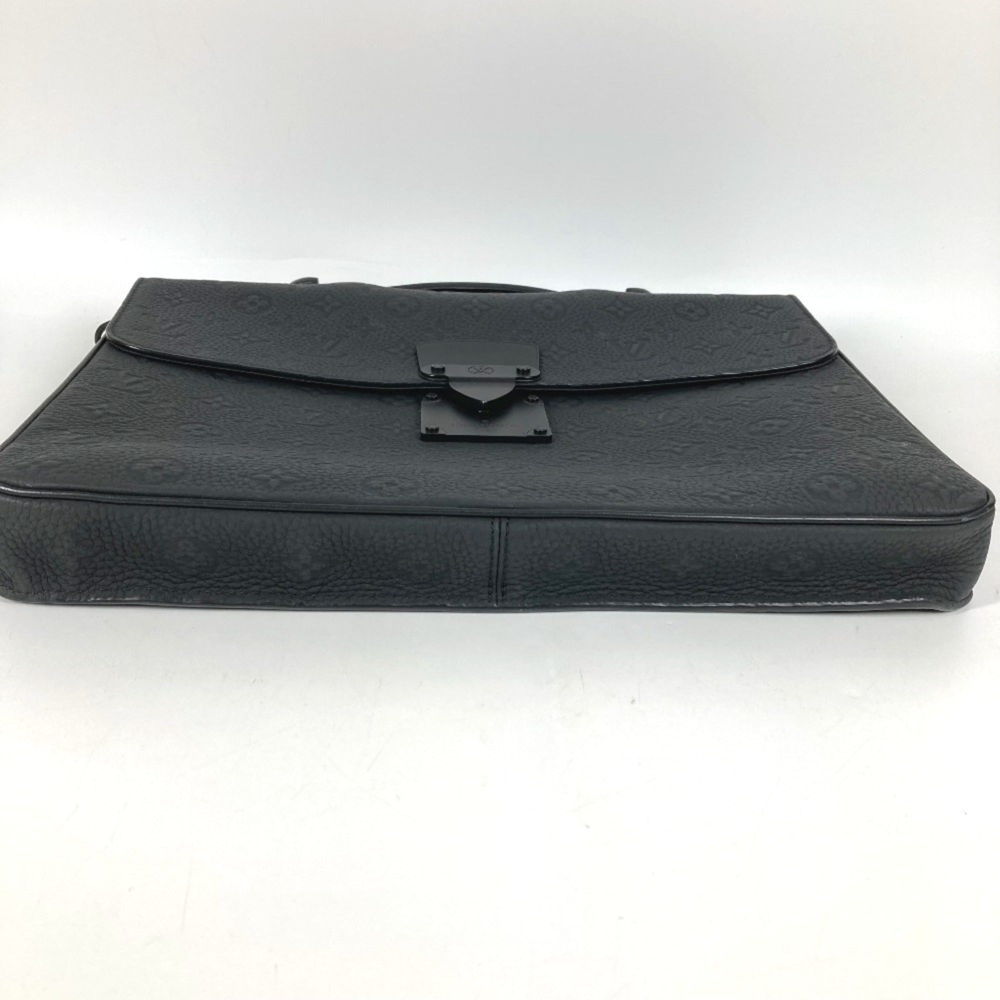 Louis Vuitton Black Noir Leather Briefcase Handbag Shoulder Bag (Pre-Owned)