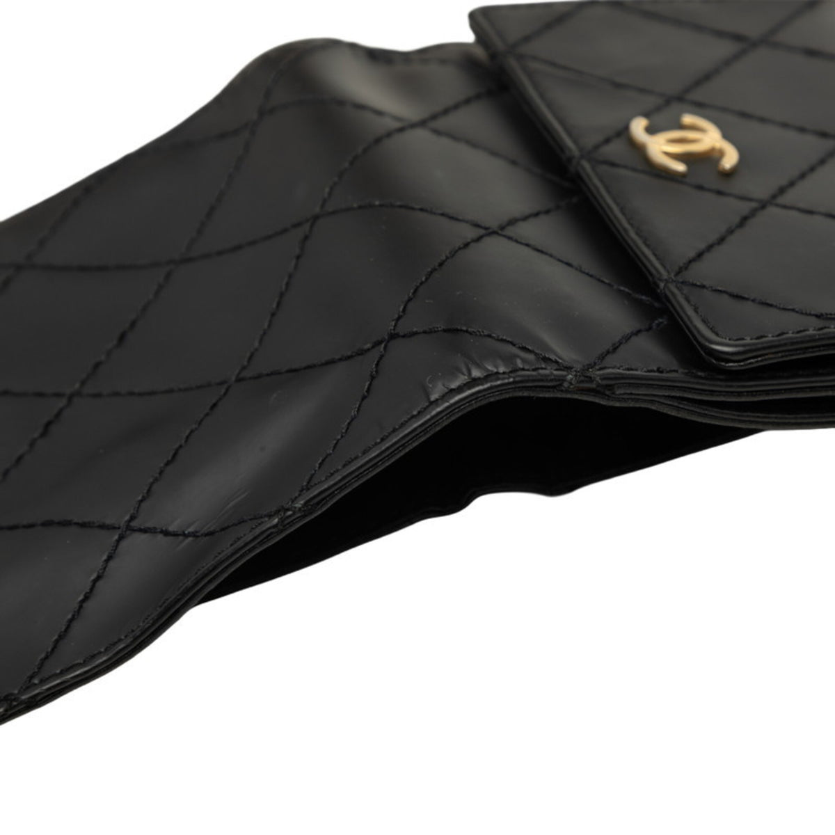 Chanel Black Leather Wallet (Bi-Fold) (Pre-Owned)