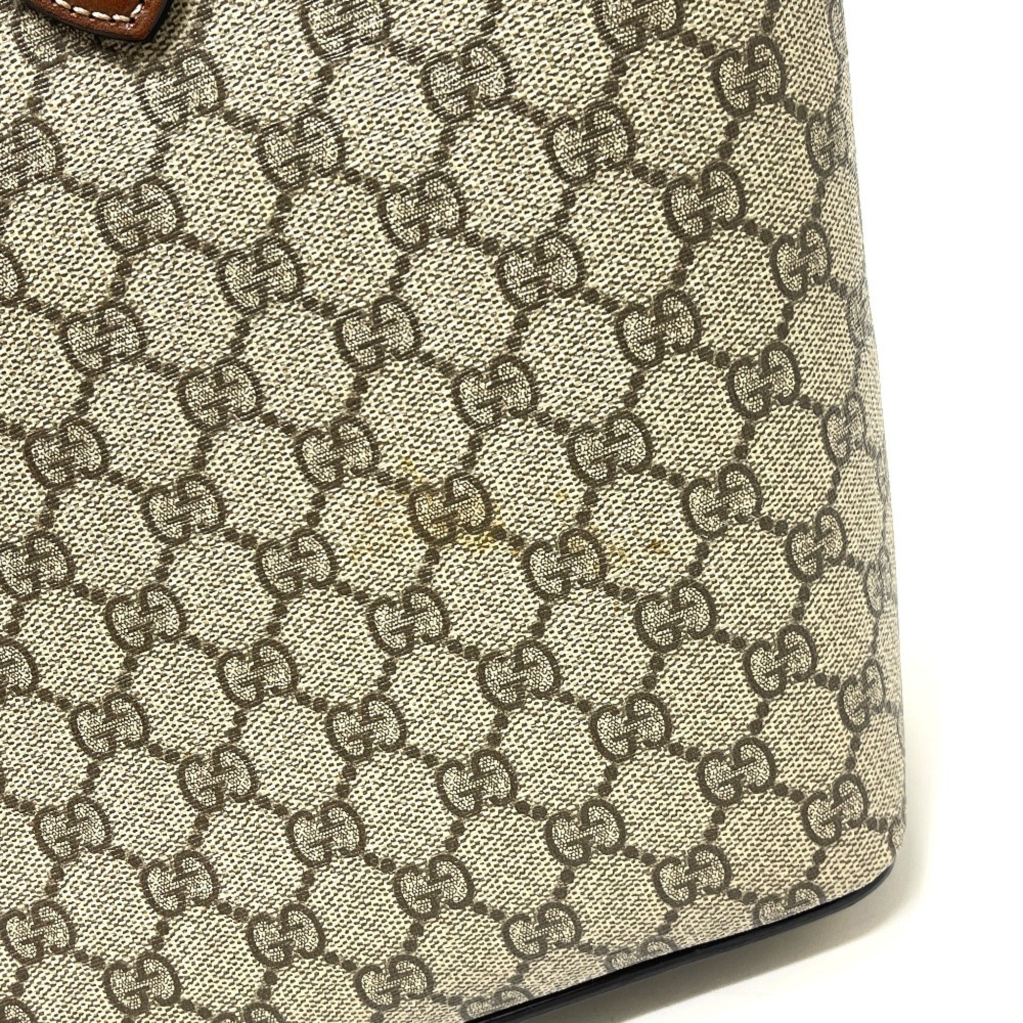 Gucci Beige Gg Canvas Handbag Shopping Bag Tote Bag (Pre-Owned)