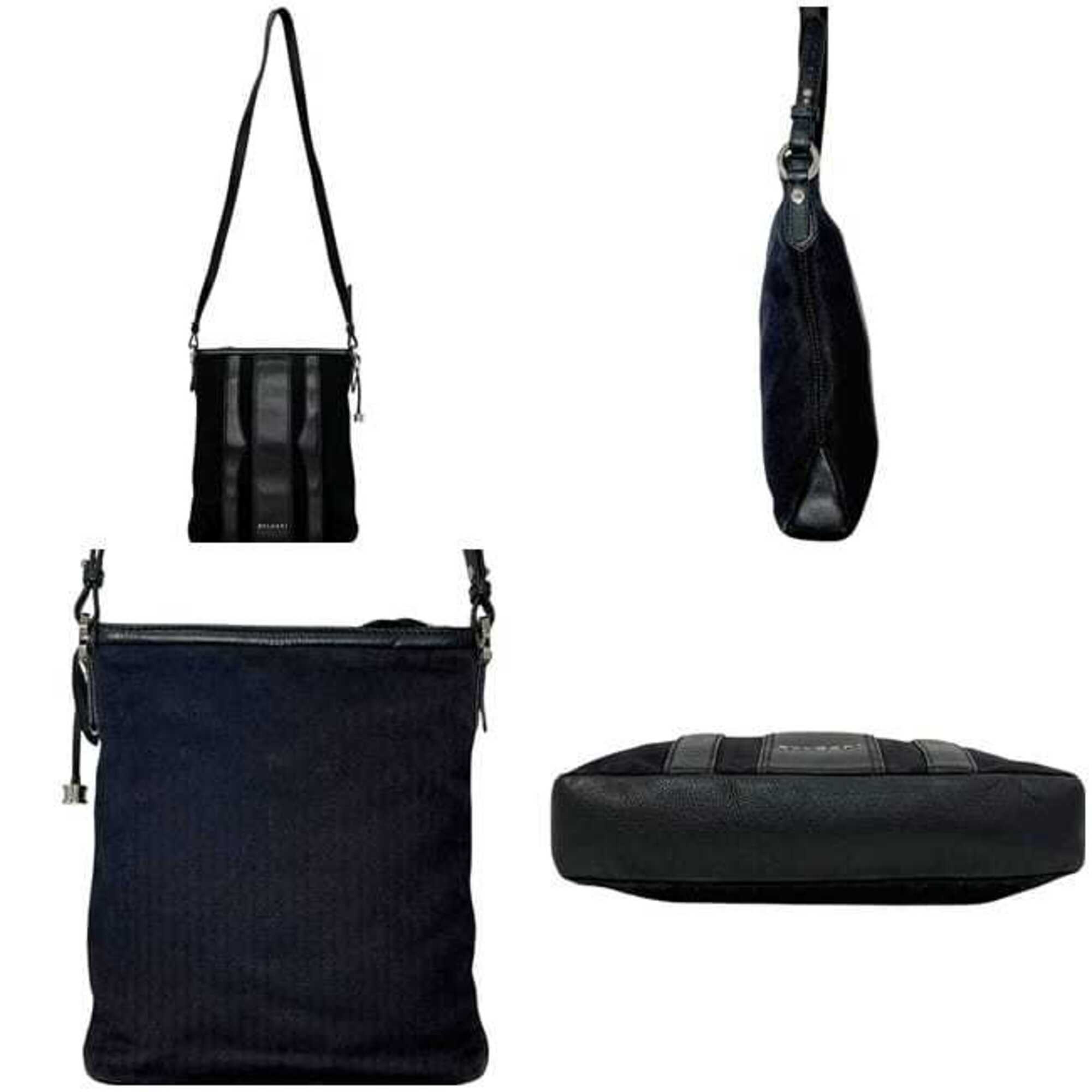Bvlgari B.Zero1 Black Canvas Leather Shoulder Bag (Pre-Owned)