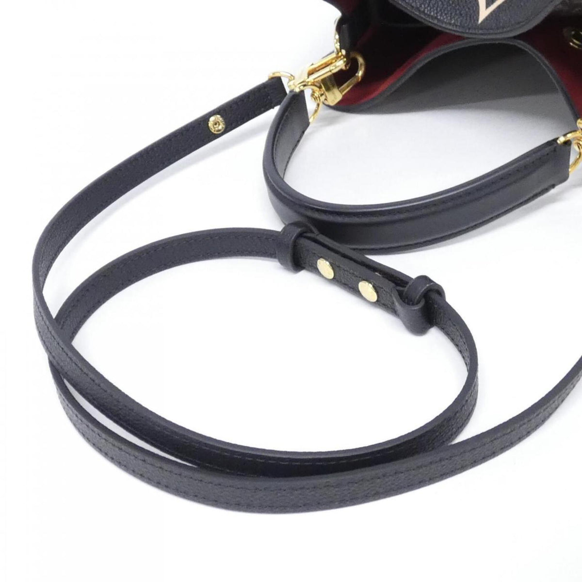 Louis Vuitton Beige Black Leather Pouch Shoulder Bag (Pre-Owned)