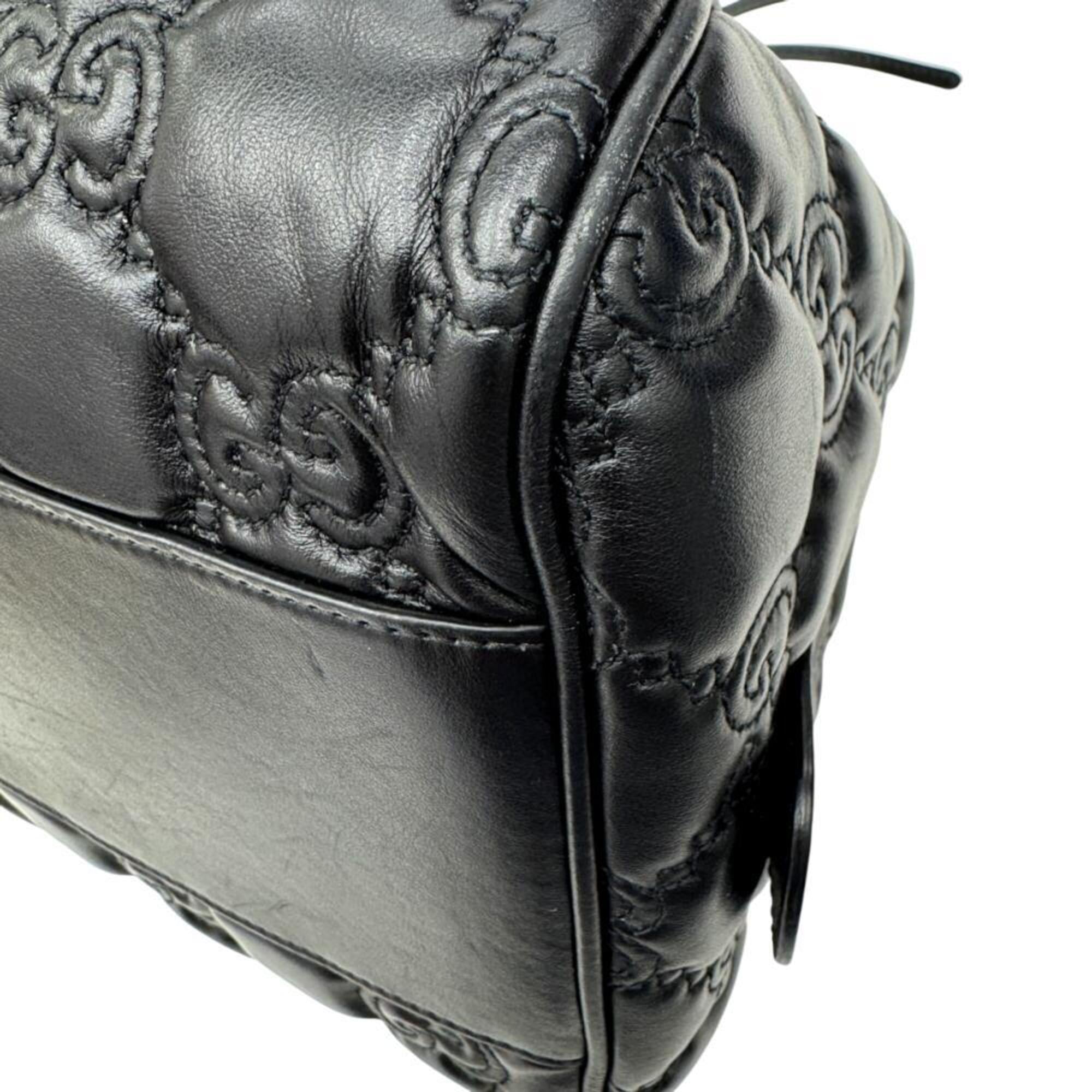 Gucci Black Leather Handbag Shoulder Bag (Pre-Owned)
