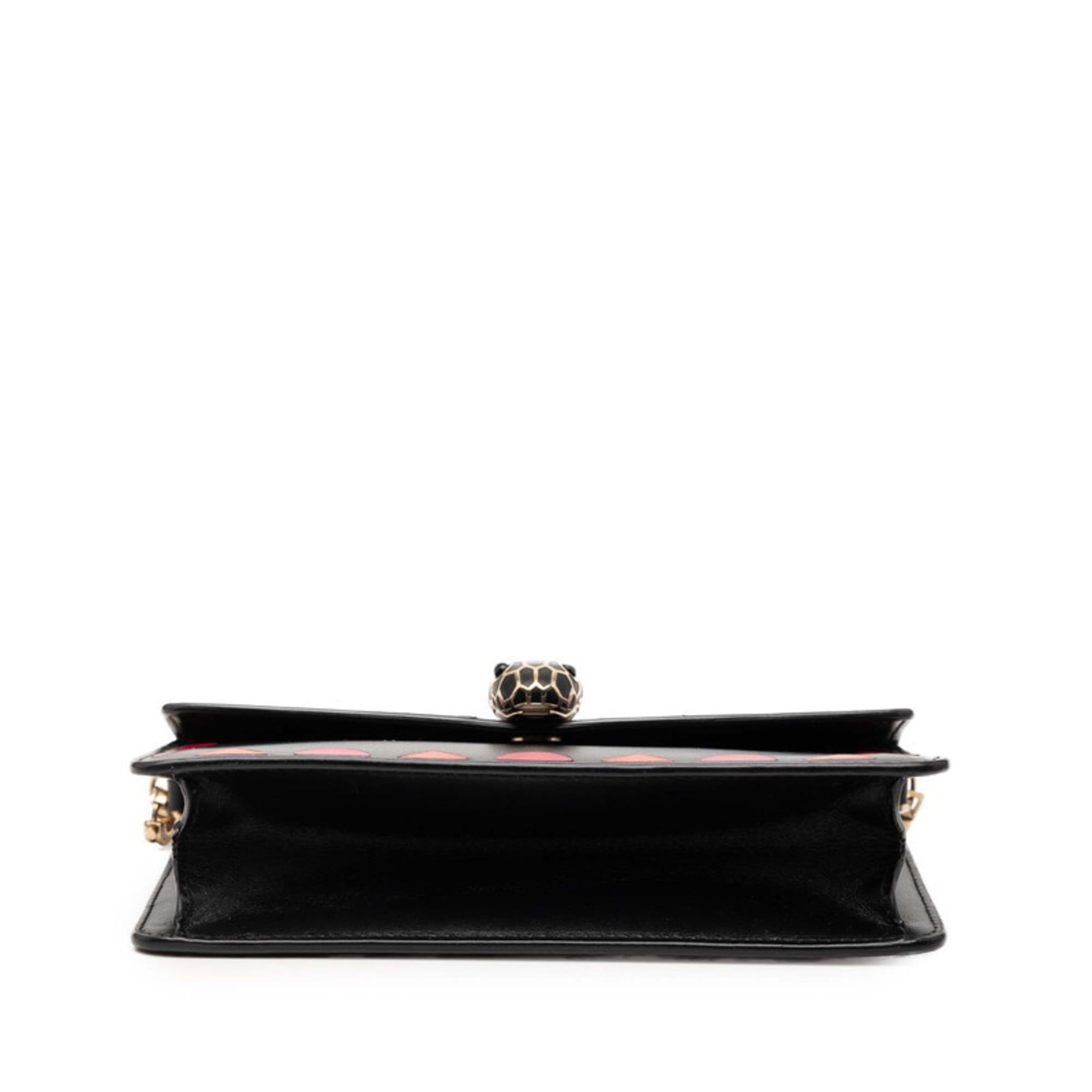 Bvlgari Black Multi-Color Leather Handbag Pouch (Pre-Owned)