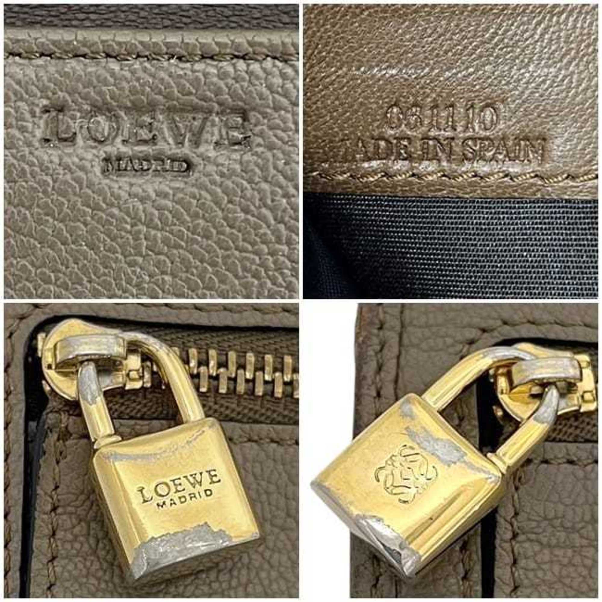 Loewe Beige Leather Long Wallet (Bi-Fold) (Pre-Owned)