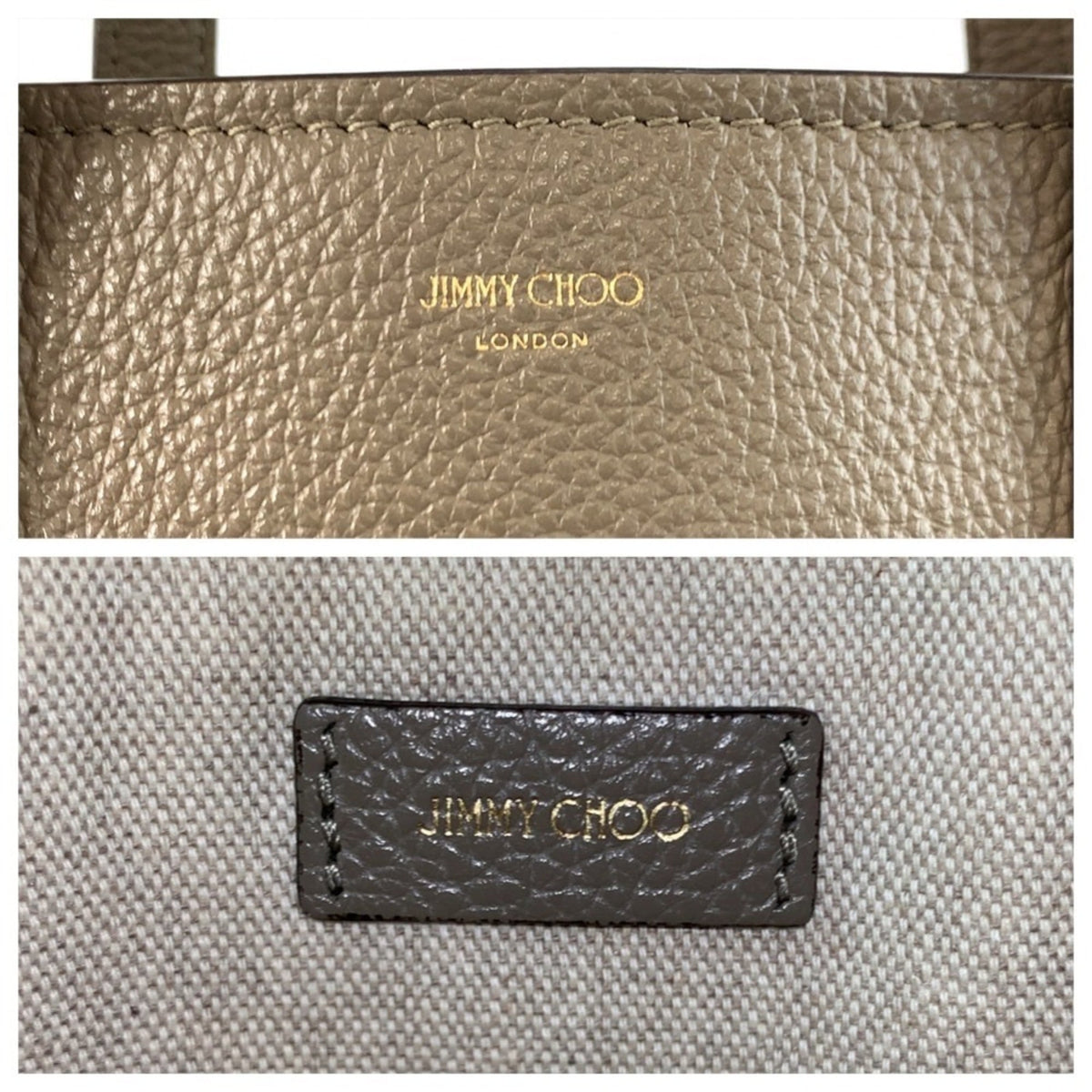 Jimmy Choo Grayish Leather Shoulder Bag Tote Bag (Pre-Owned)