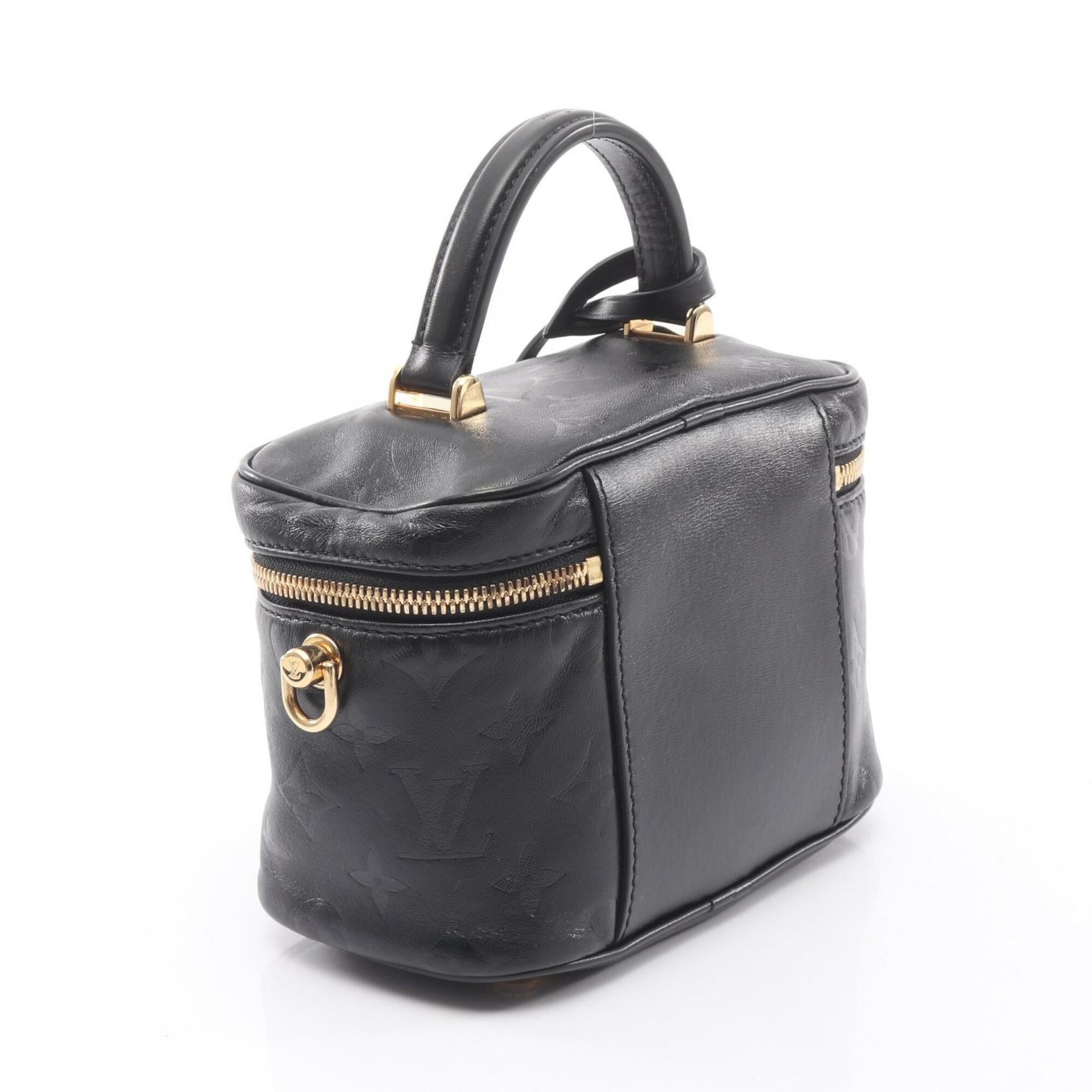 Louis Vuitton Black Leather Handbag Vanity Bag (Pre-Owned)