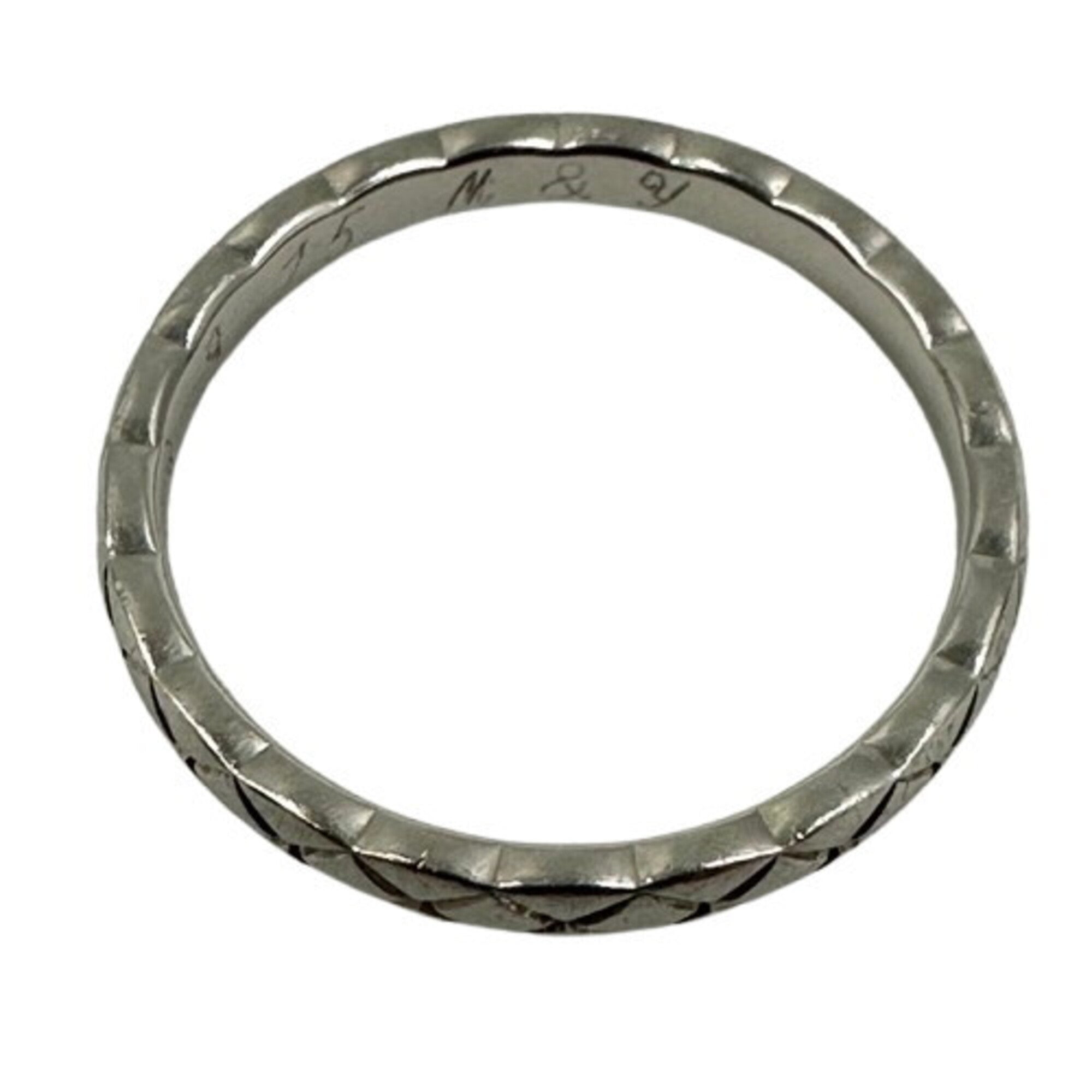 Chanel Platinum Platinum 950 Band Ring (Pre-Owned)