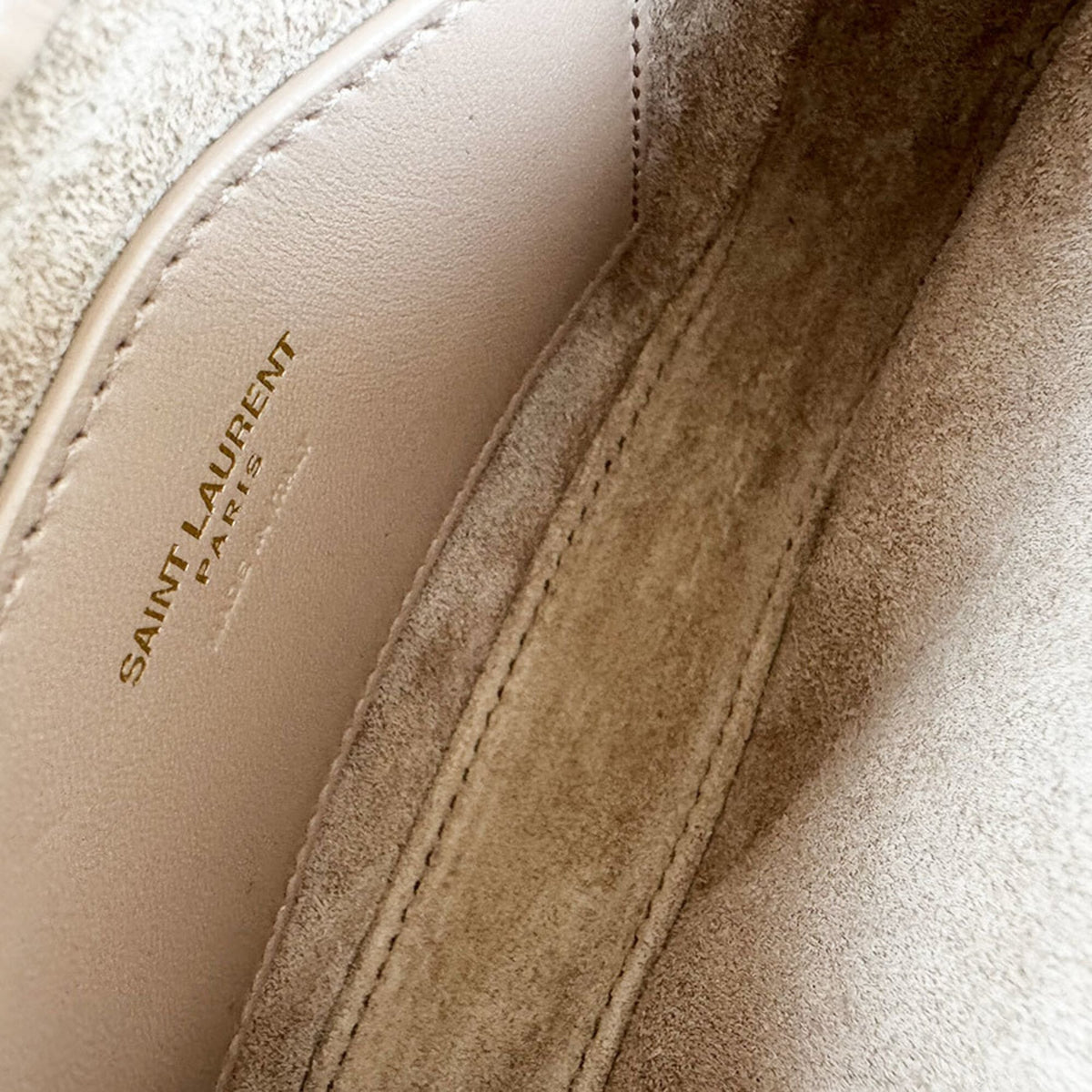 Saint Laurent Pink Beige Leather Handbag (Pre-Owned)