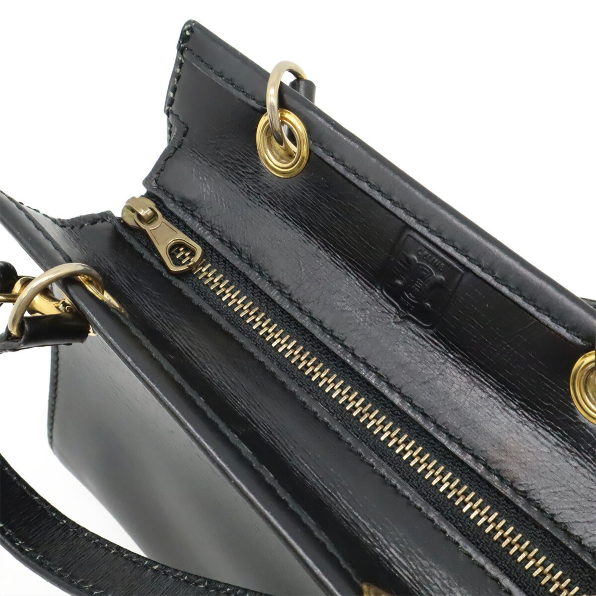 Celine Black Leather Handbag Shoulder Bag (Pre-Owned)