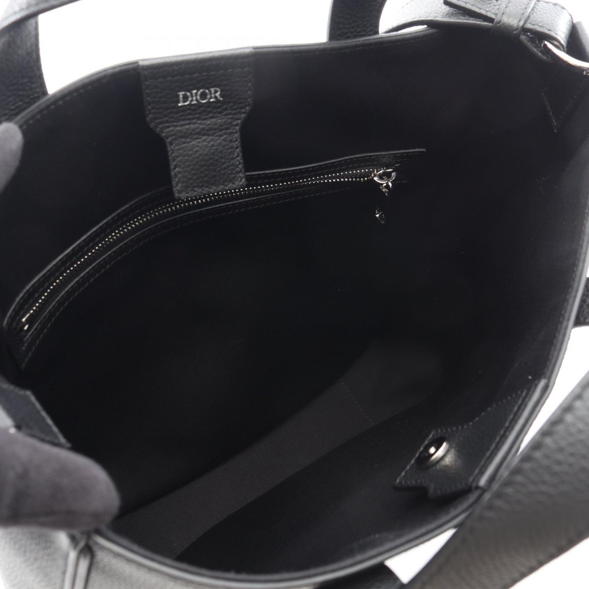 Christian Dior Black Leather Tote Bag (Pre-Owned)