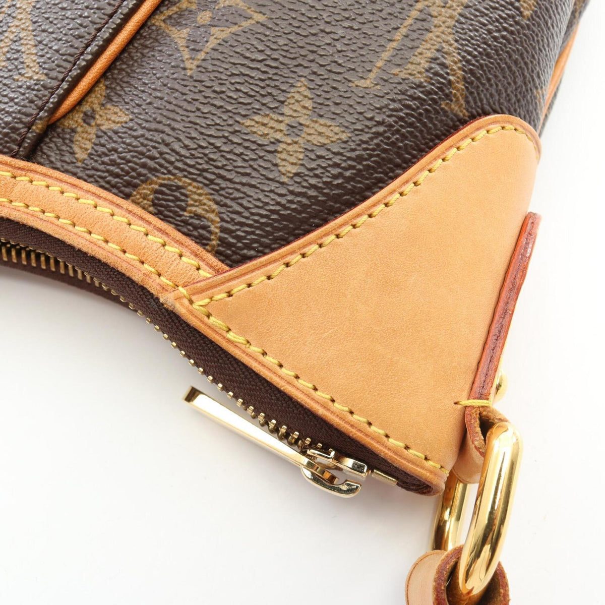 Louis Vuitton Brown Coated Canvas Leather Handbag Shoulder Bag (Pre-Owned)
