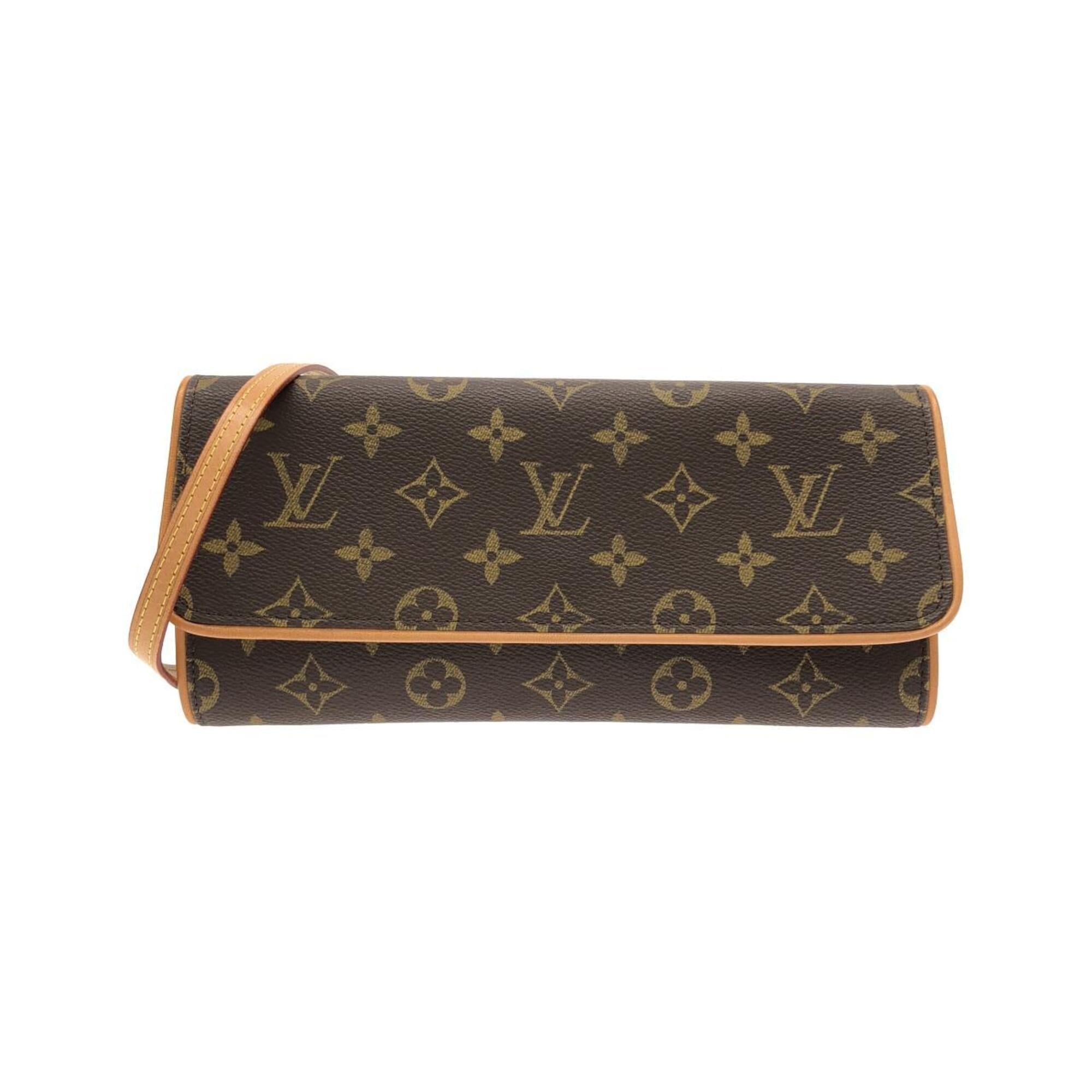 Louis Vuitton Marron Coated Canvas Pochette Shoulder Bag (Pre-Owned)